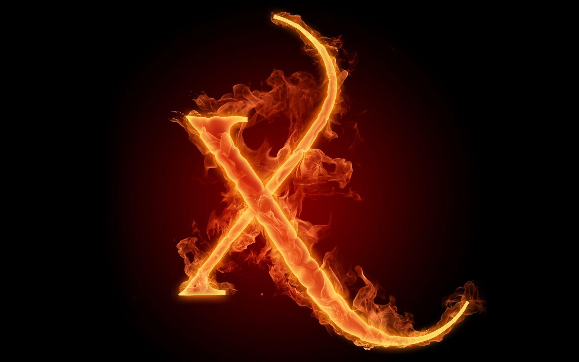 The fiery English alphabet picture X. FIRE stuff