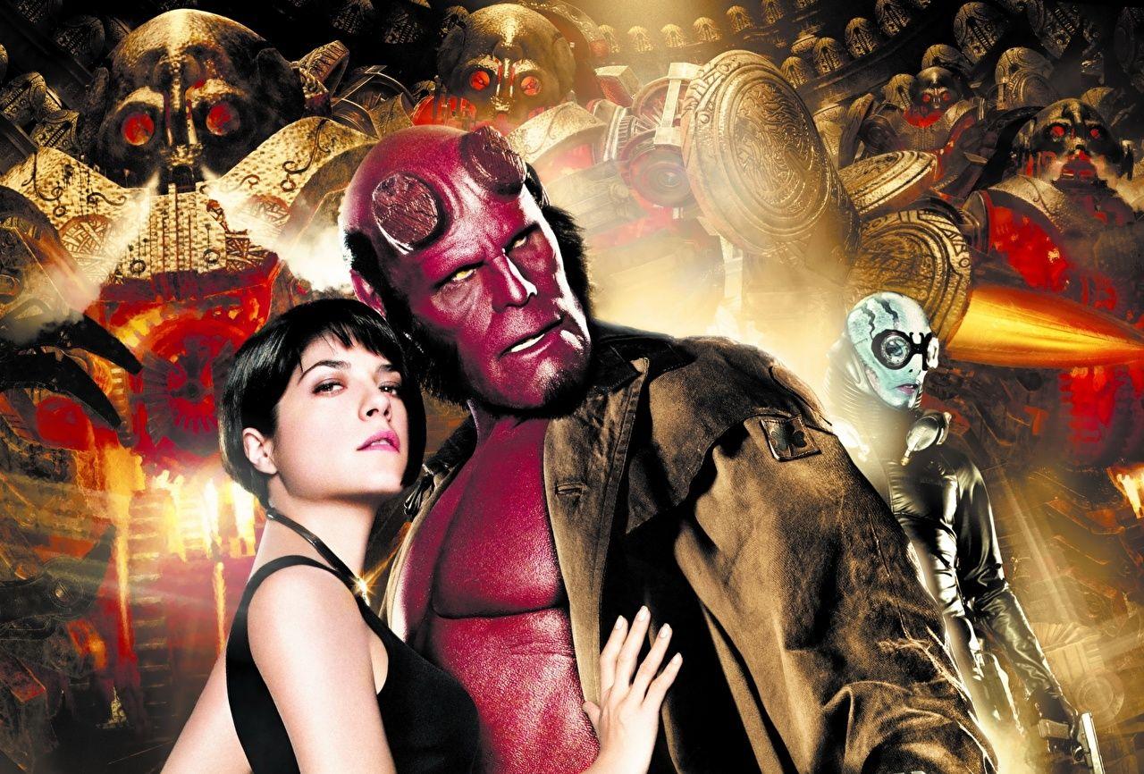 Wallpaper Hellboy II: The Golden Army Selma Blair Robot Demons liz