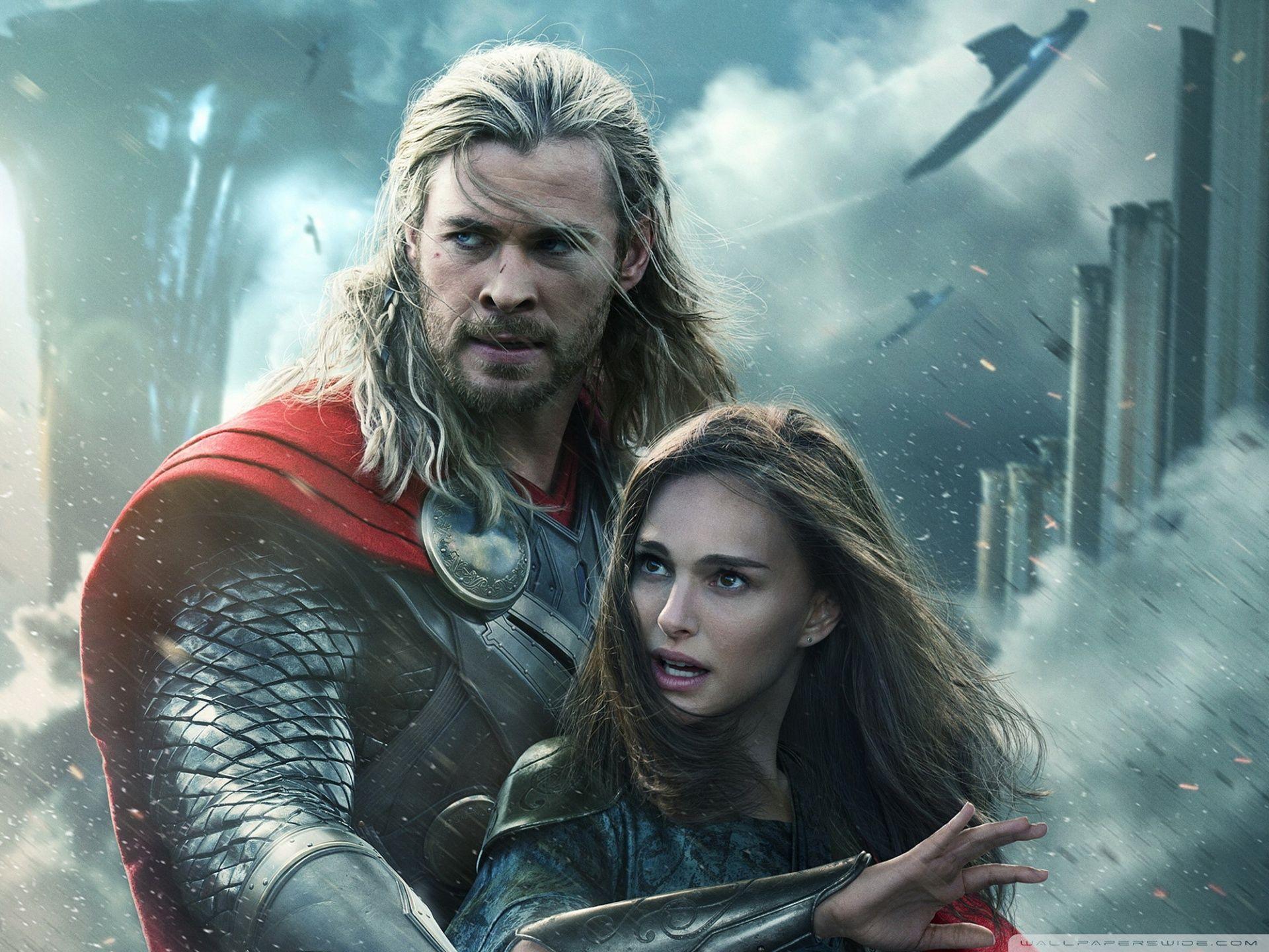 Thor the Dark World Natalie Portman and Chris Hemsworth HD desktop