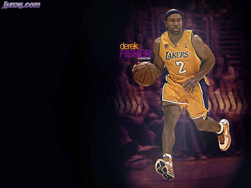 NBA LA Lakers No.2 Derek Fisher dribbles Angeles Lakers