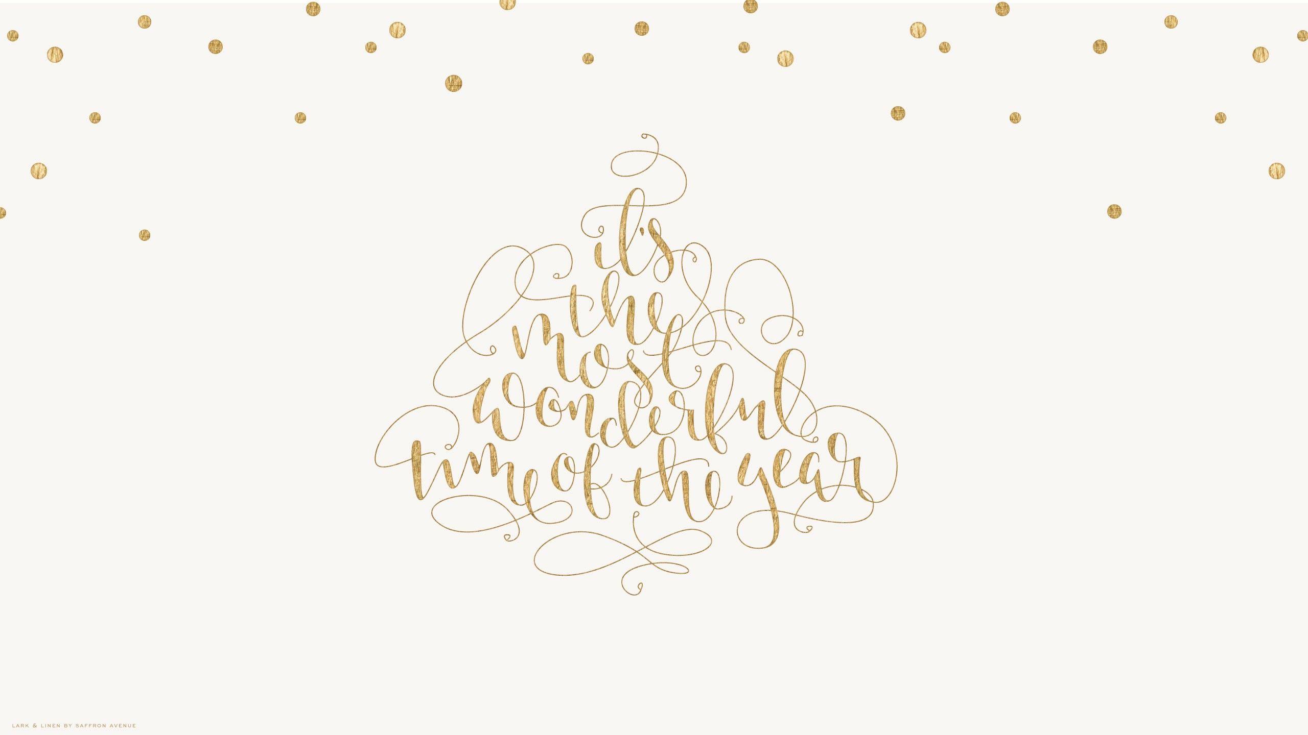 White And Gold Christmas Wallpaper