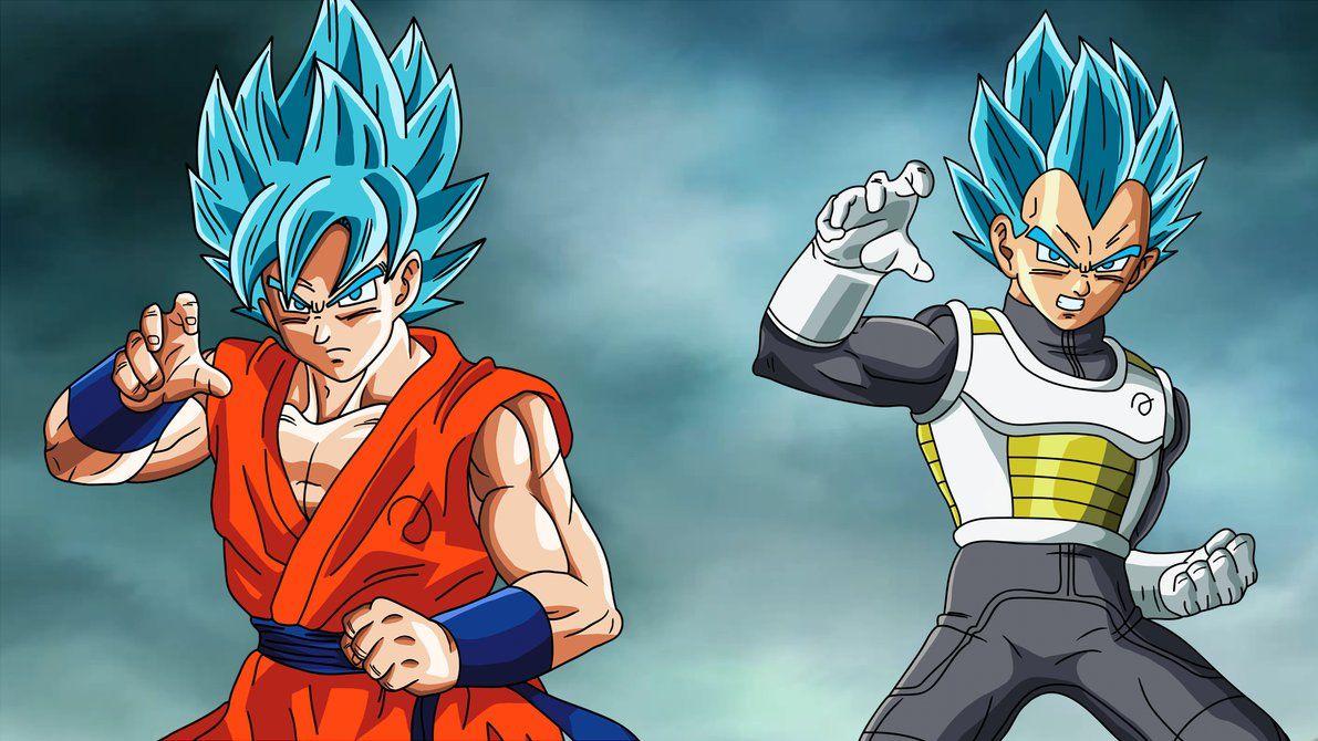 Super Saiyan Blue Goku and Super Saiyan Blue Vegeta vs Omega