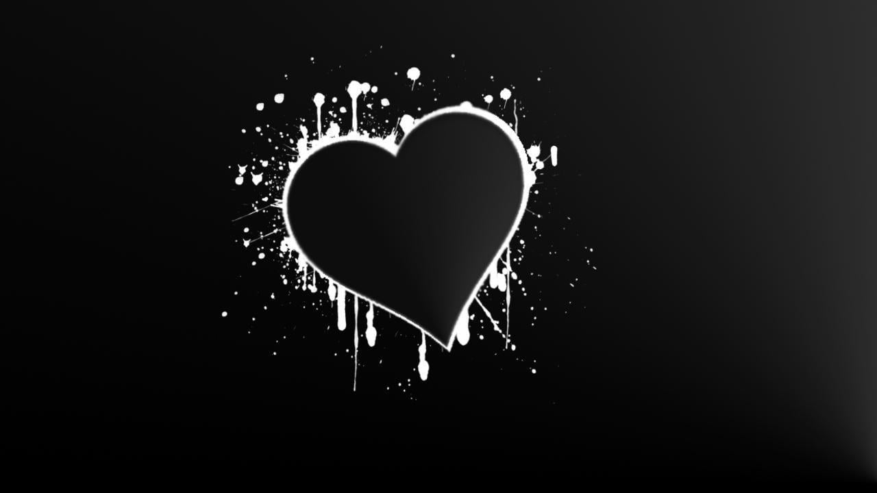 Black Heart On White Background