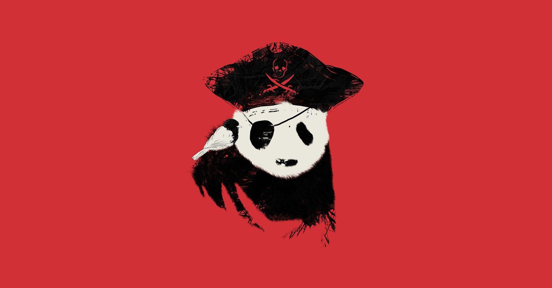 Panda Bears Solid Simplistic Simple Abstract Pirates Wallpaper HD