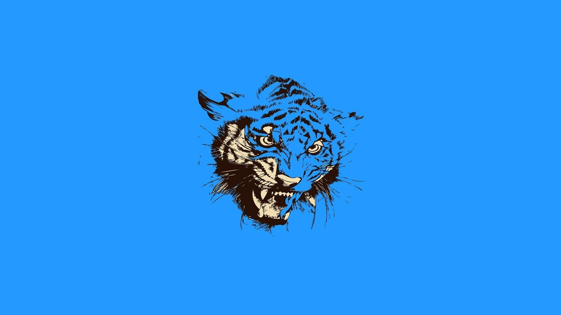 Abstract simple simplistic tigers wallpaper