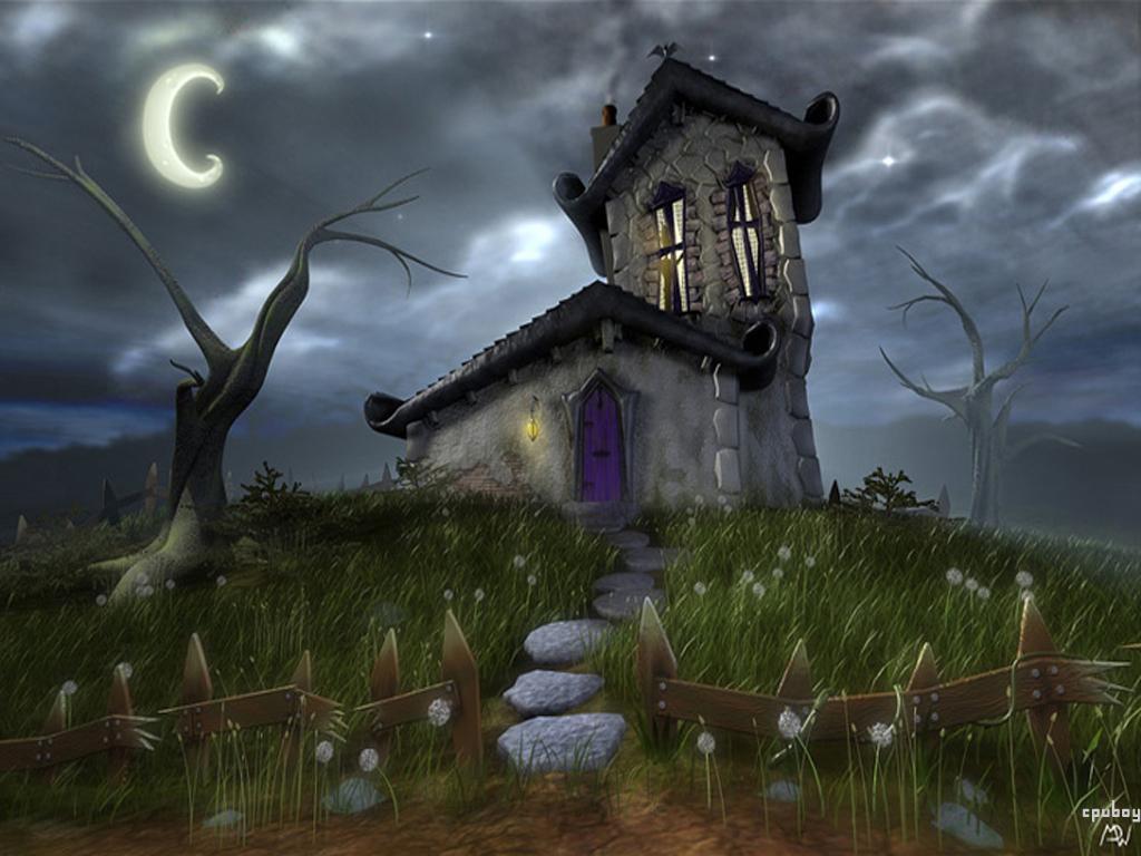 Halloween Wallpaper: Spooky House Wallpaper, Spooky Halloween House