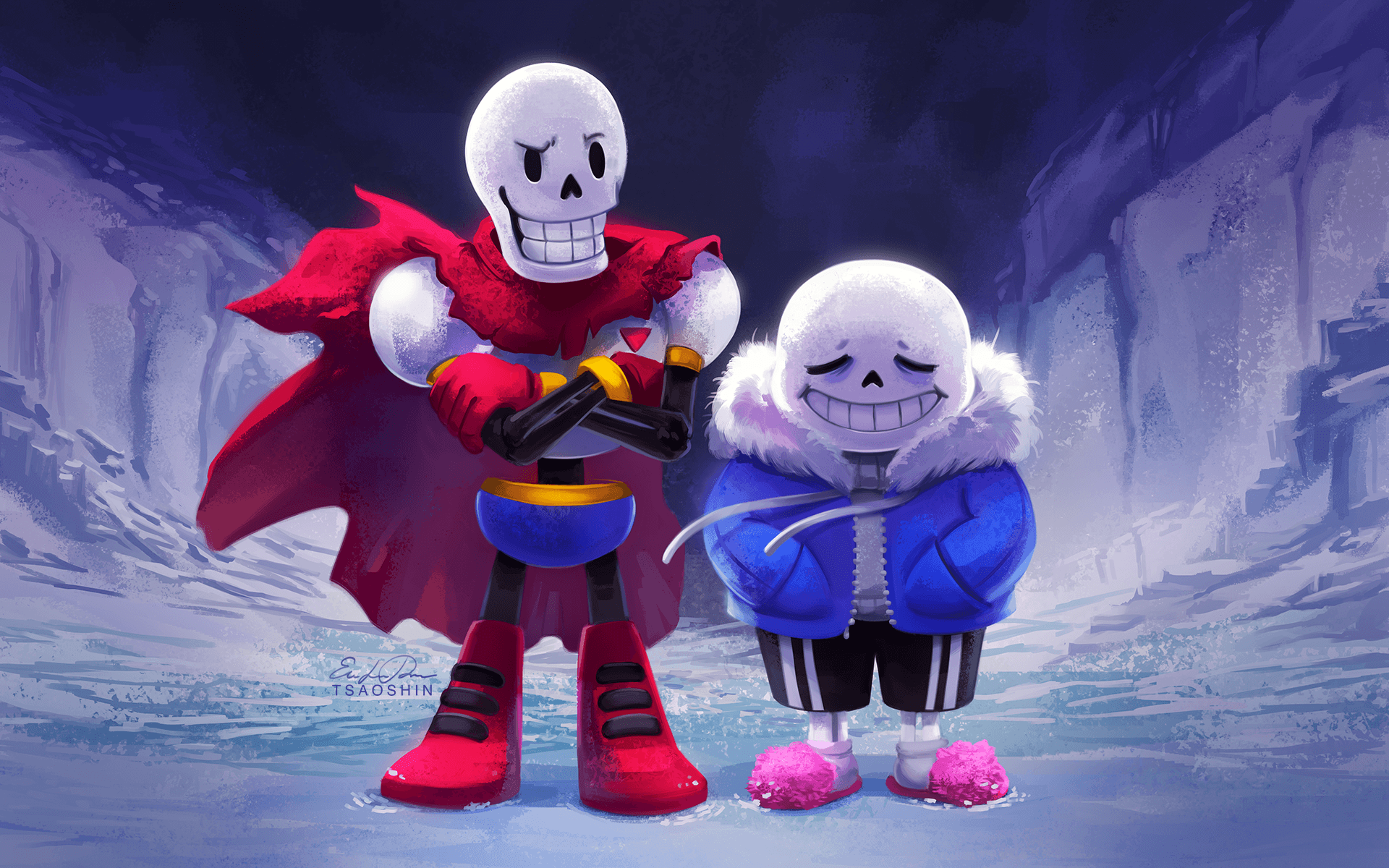 Papyrus and Sans Full HD Wallpaper and Backgroundx1200