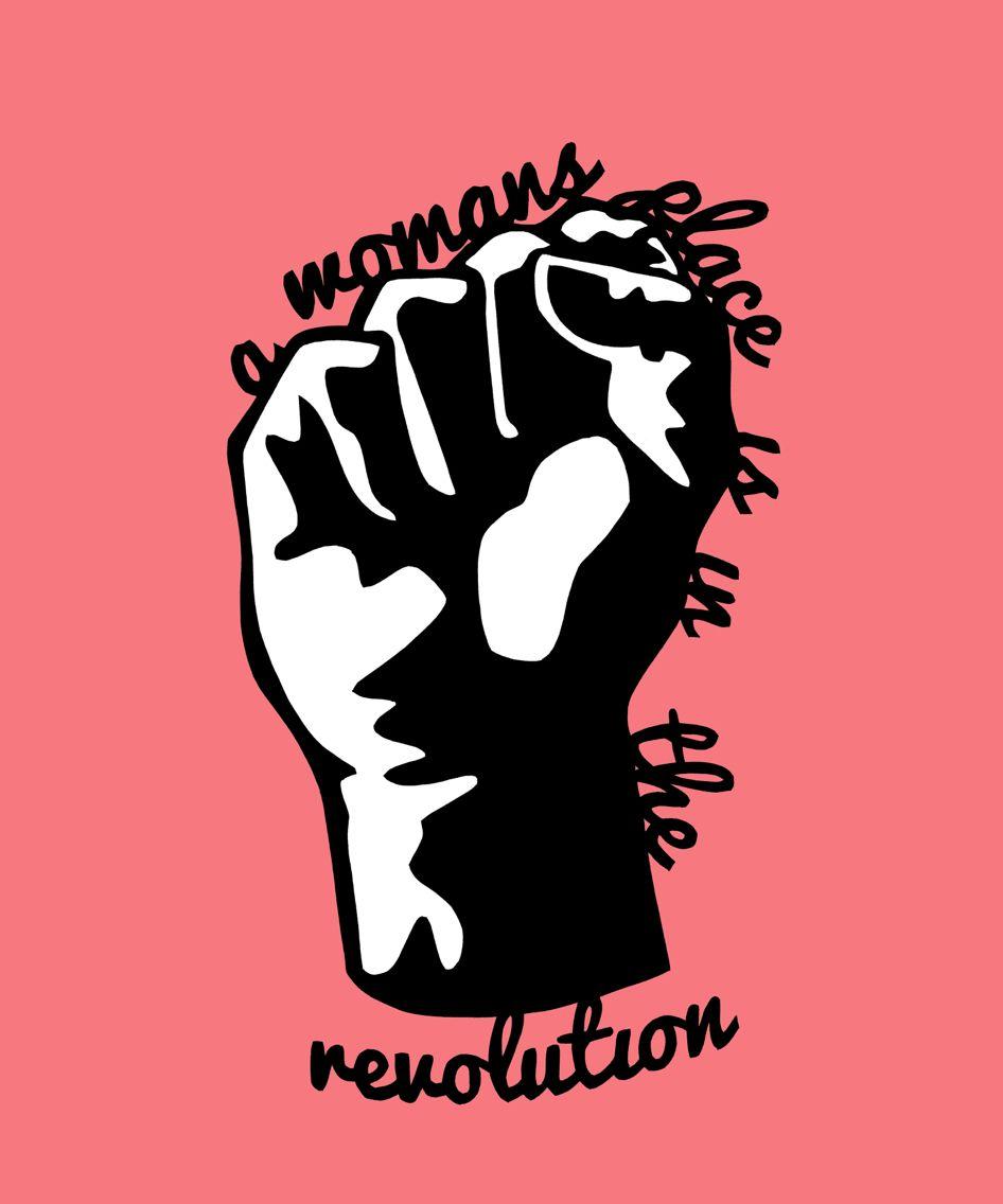 A Woman's Place is in the Revolution' paper cut print feminist art