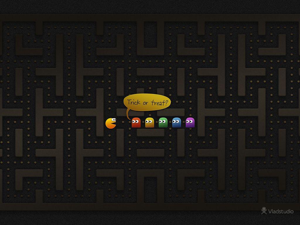 Halloween: Trick Or Treat? (Pac Man Edition) · Desktop Wallpaper