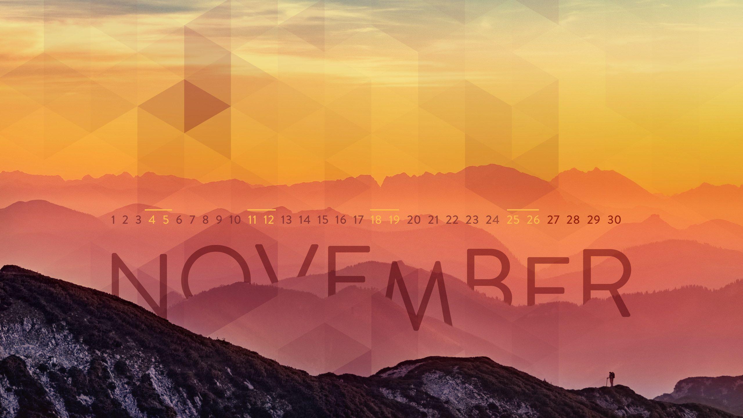 November 2017 Desktop Calendar Wallpaper