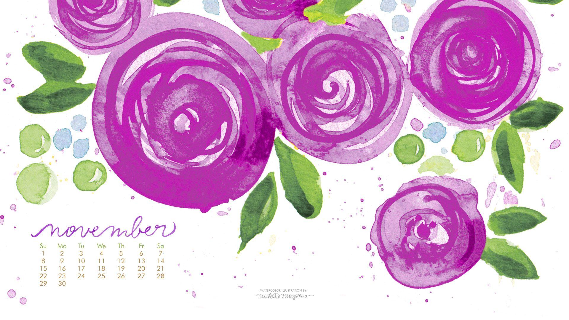 November 2017 Calendar iPad Wallpaper