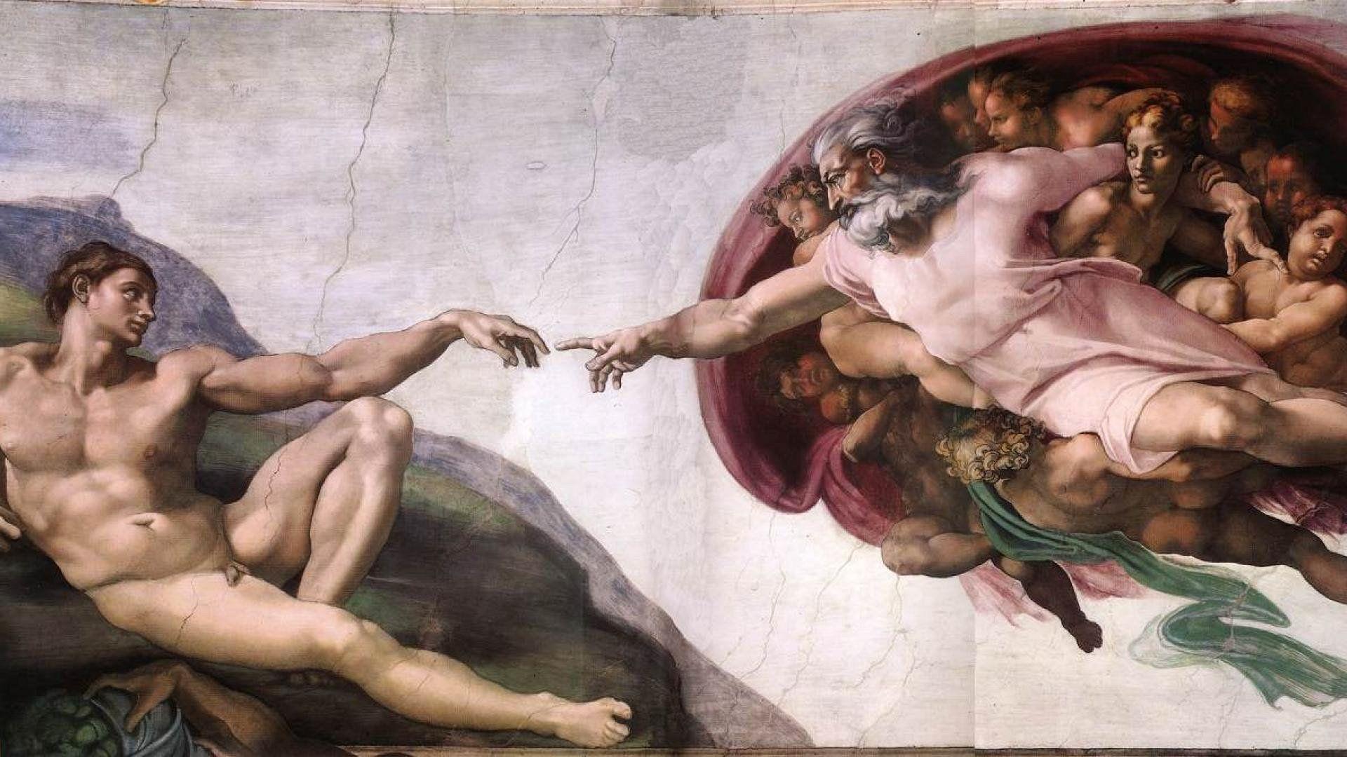 Wallpaper Michelangelo Sistine Chapel The Creation Of Adam