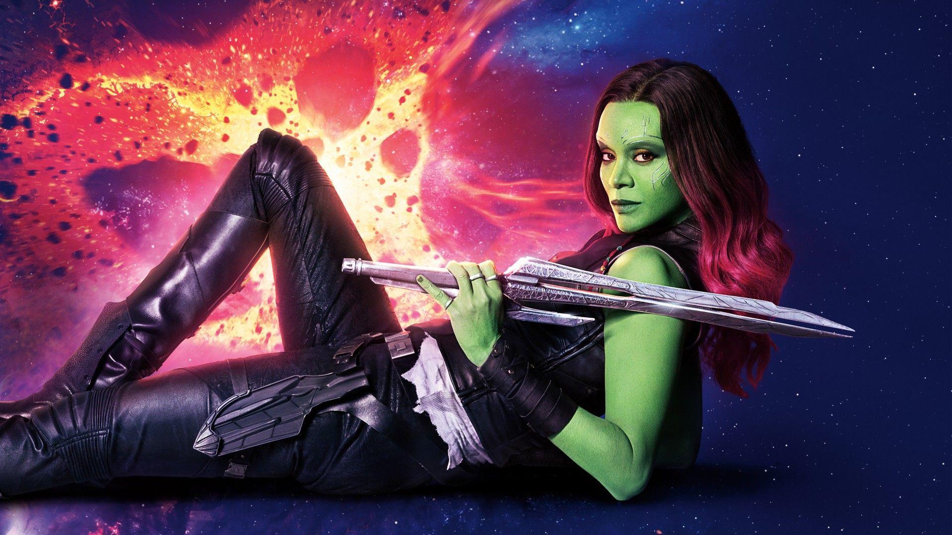 Wallpaper Zoe Saldana, Gamora, Guardians of the Galaxy Vol 4K