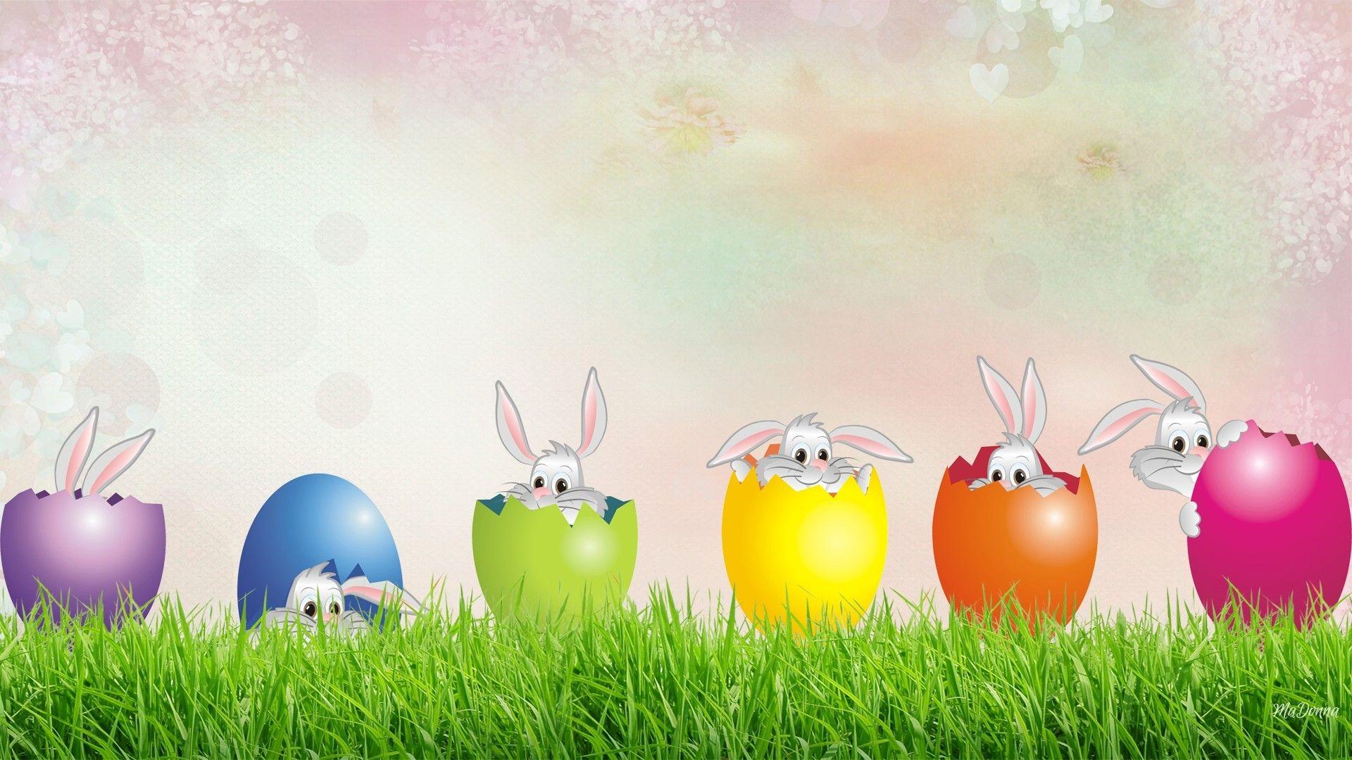 Misc: Bunny Eggs Grass Whimsical Spring Easter Rabbit Cute Free