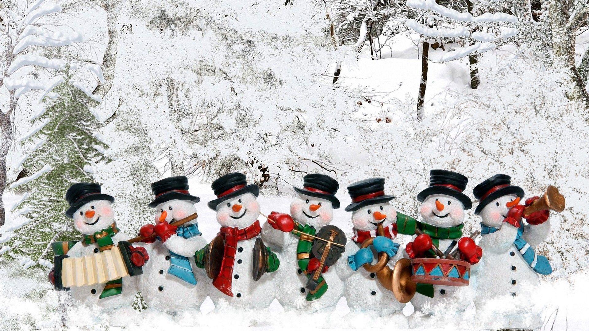 Winter: Whimsical Snowmen Snow Christmas Snowman Cute Band Music