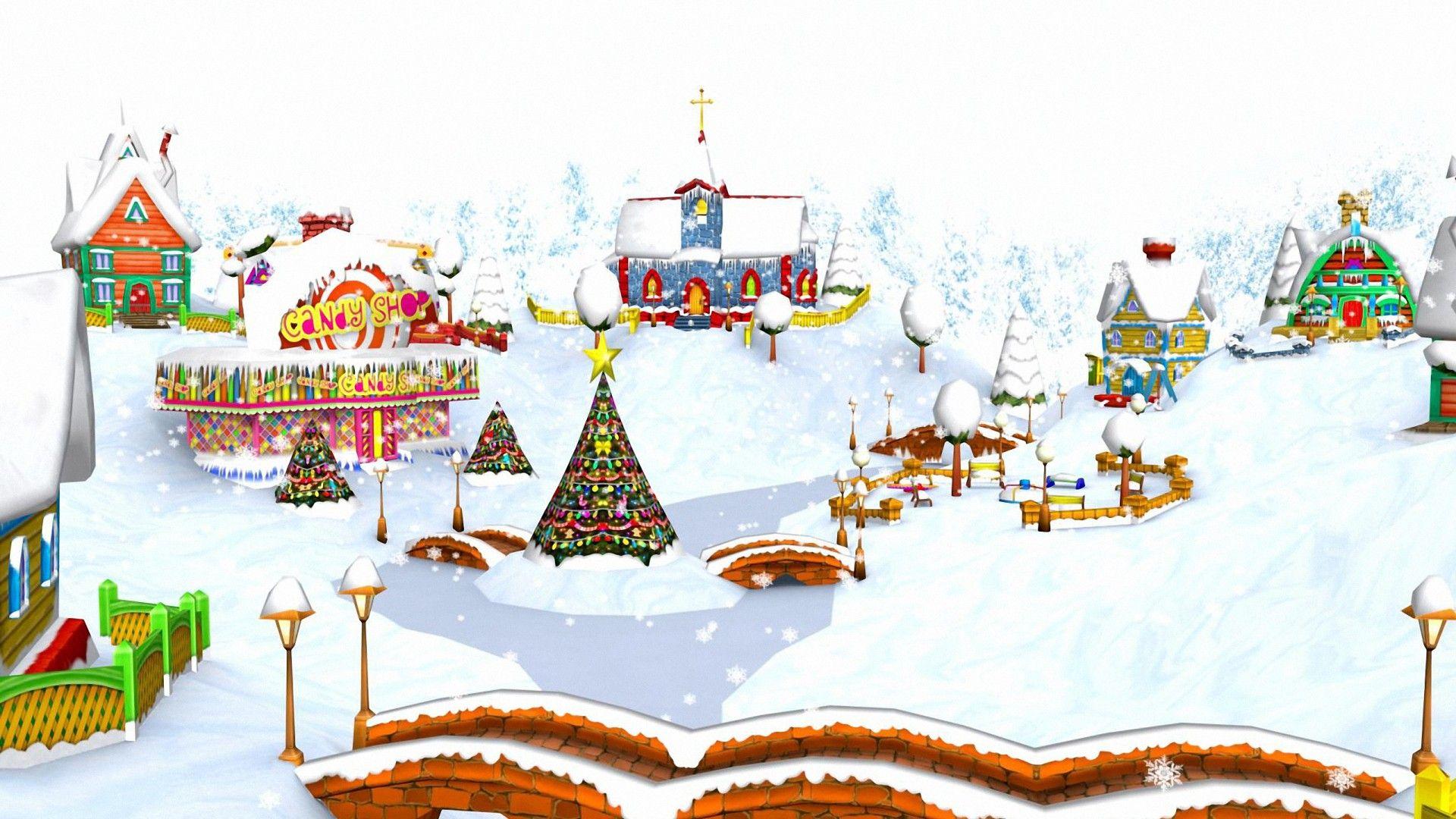 Abstract Whimsical Christmas HD Wallpaper
