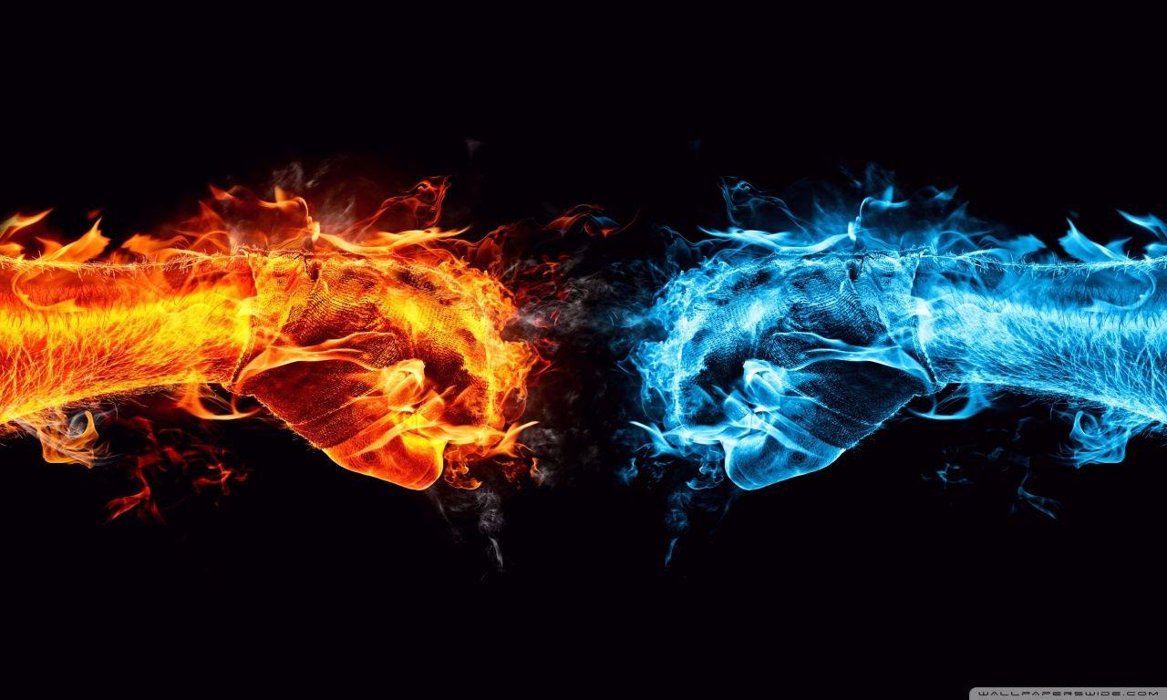 Fire Fist vs Water Fist HD desktop wallpaper, High Definition