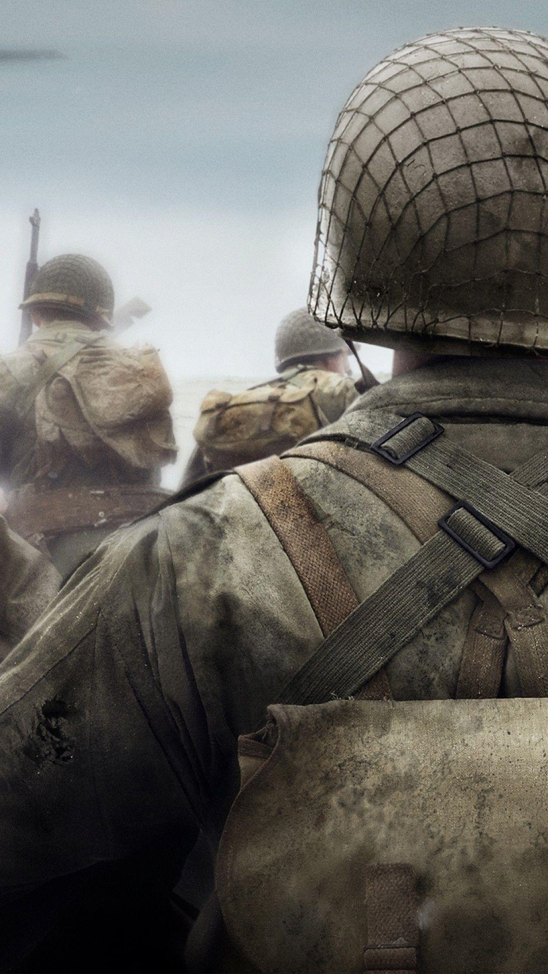 Download 1080x1920 Call Of Duty: Wwii, Soldiers, Back View