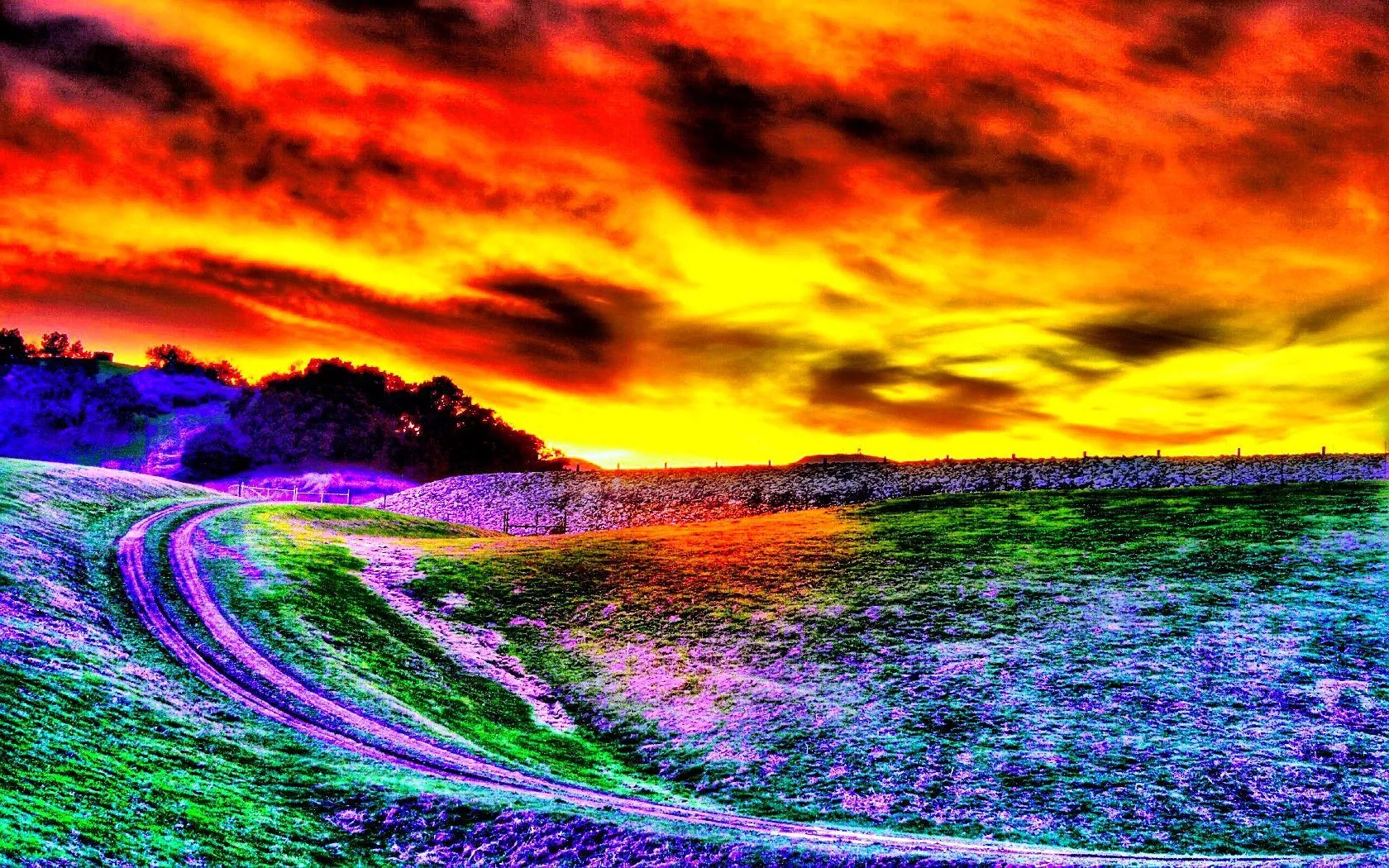 Sunsets wallpaper: Powered Sunset Power Lines Triplerubik