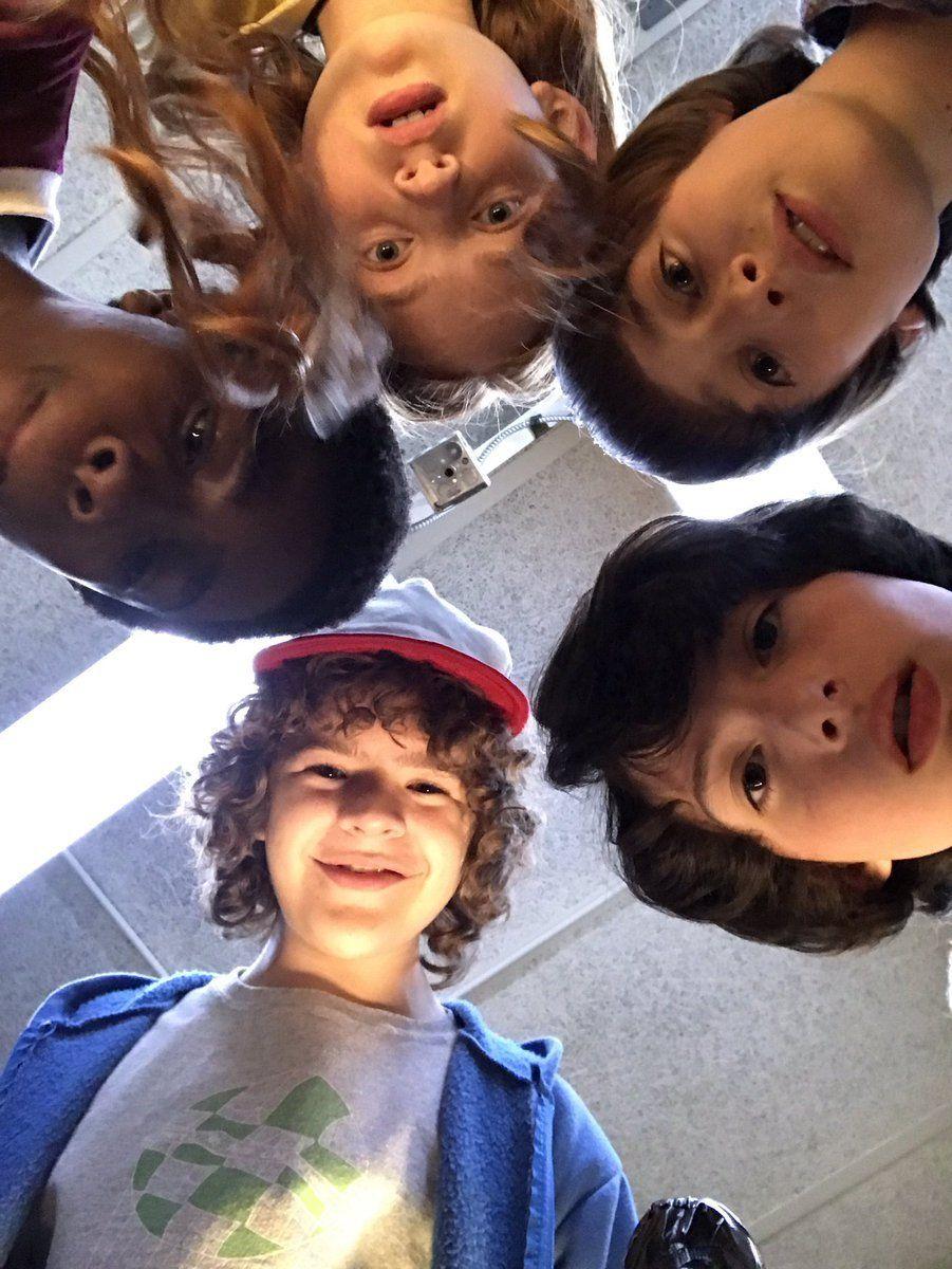 Season 2 BTS: Gaten Matarazzo (Dustin), Finn Wolfhard (Mike), Noah