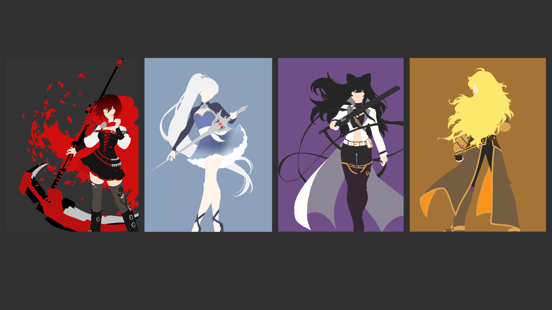 FULL Team RWBY Volume 4 Vector Minimalist Wallpaper, by me.: RWBY