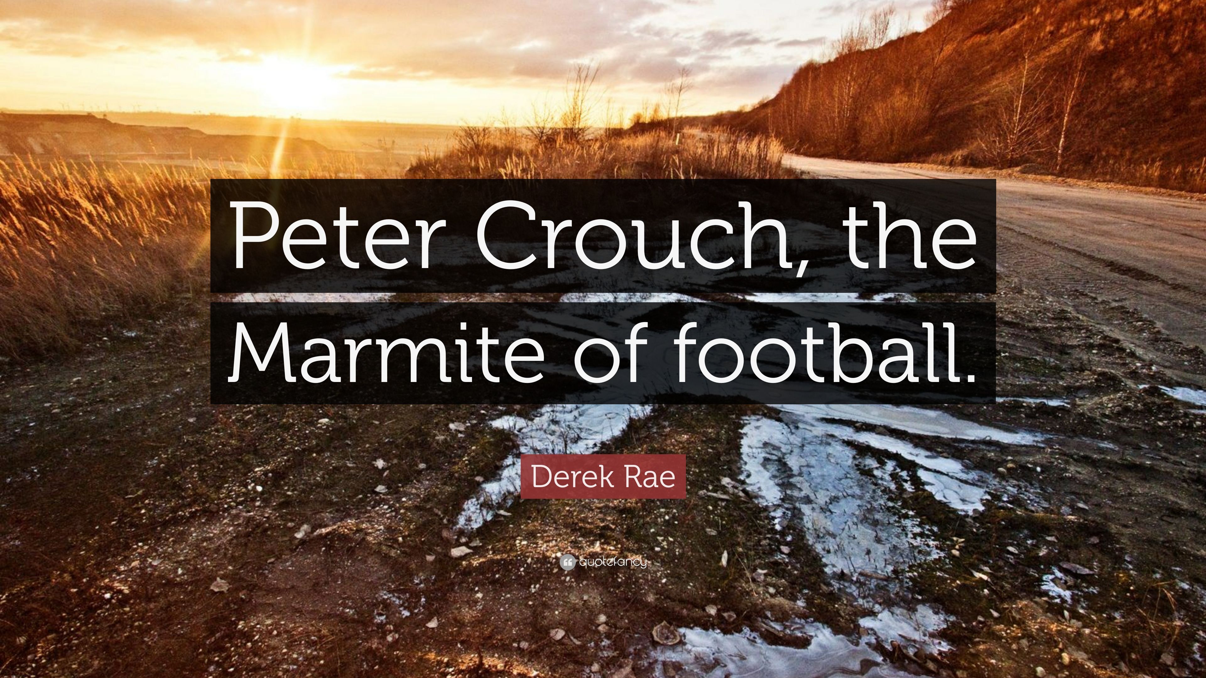 Derek Rae Quote: “Peter Crouch, the Marmite of football.” 5