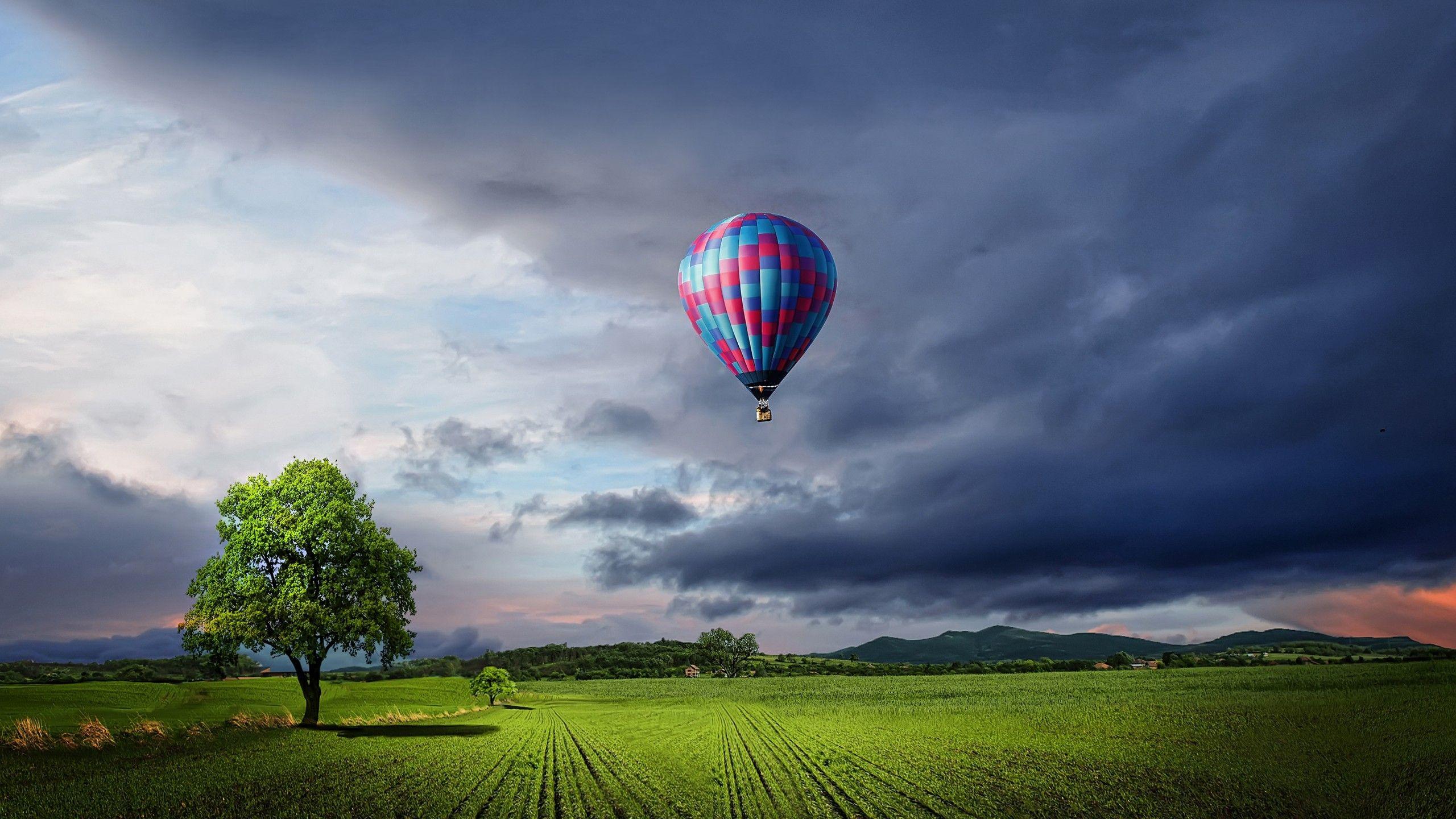Wallpaper Hot Air Balloon, Landscape, 4K, Photography