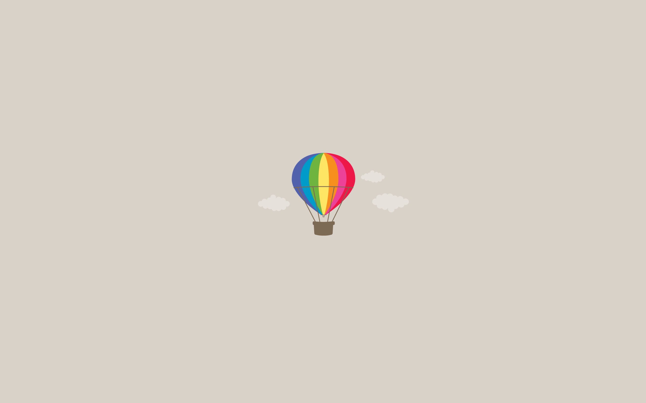 Minimalistic Colorful Air Balloon Wallpaper HD / Desktop
