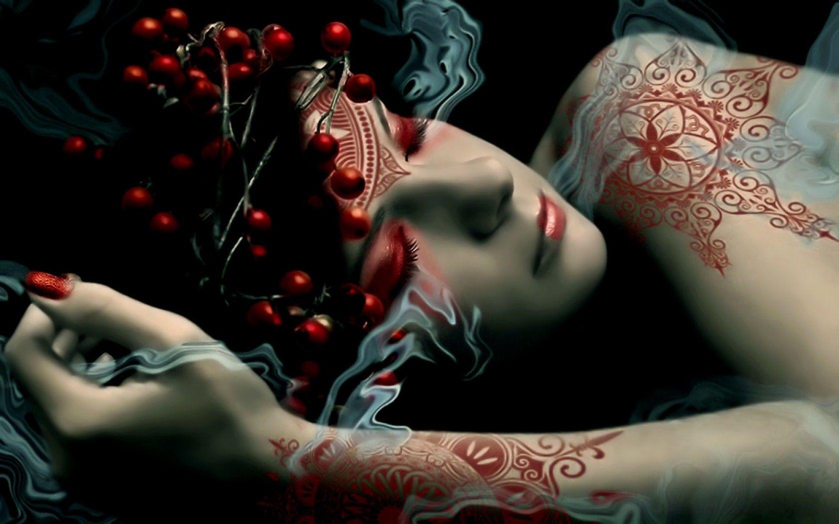 tattoos, women, sacrifice, magic, sleeping, possessed, cranberry