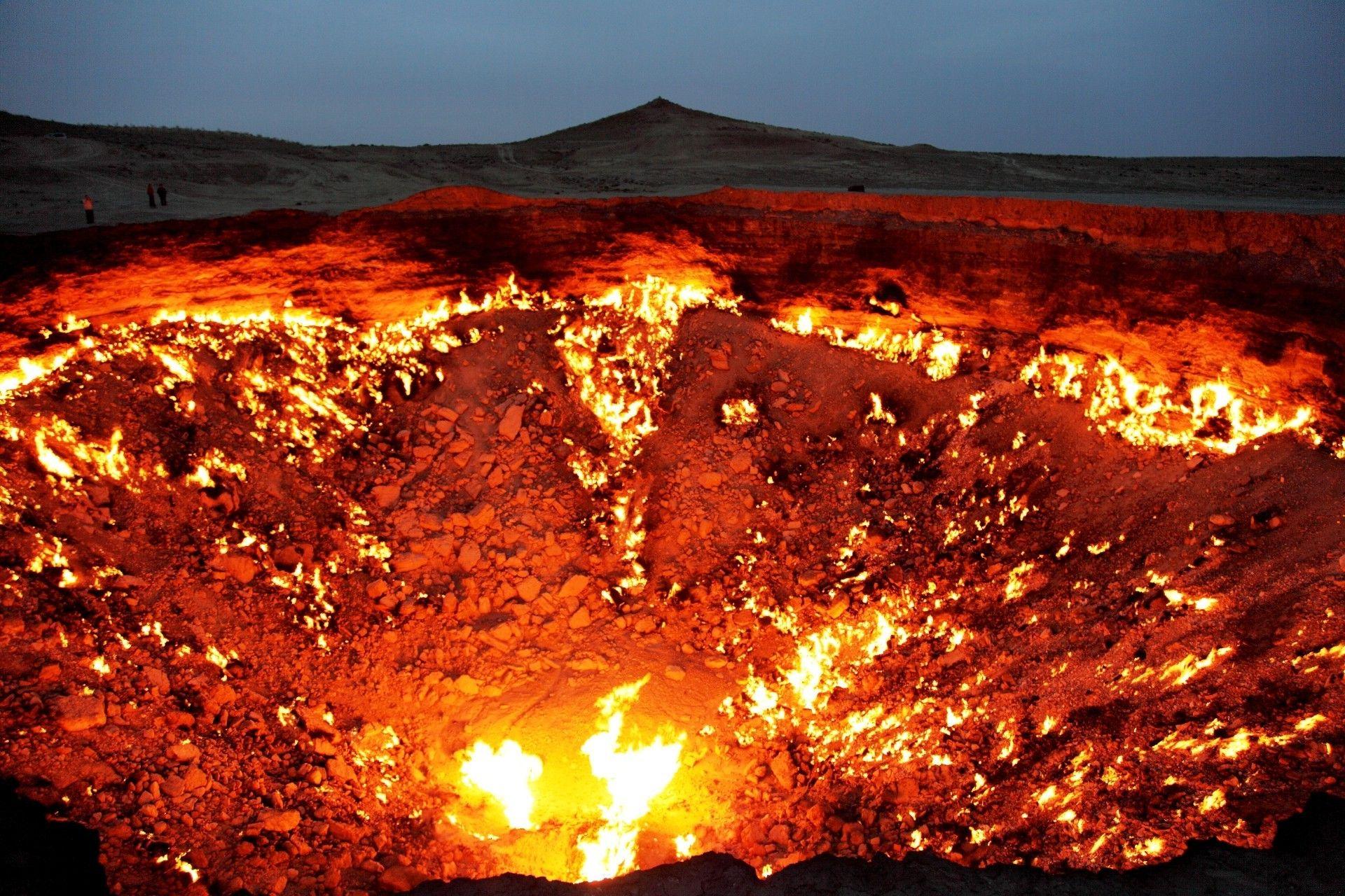 nature, Landscape, Door To Hell, Turkmenistan, Fire Wallpaper HD