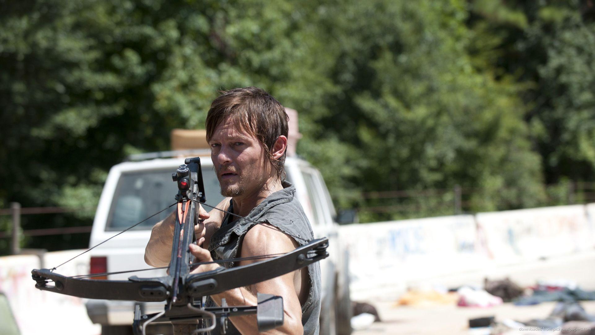 The Walking Dead Norman Reedus With A Crossbow Wallpaper