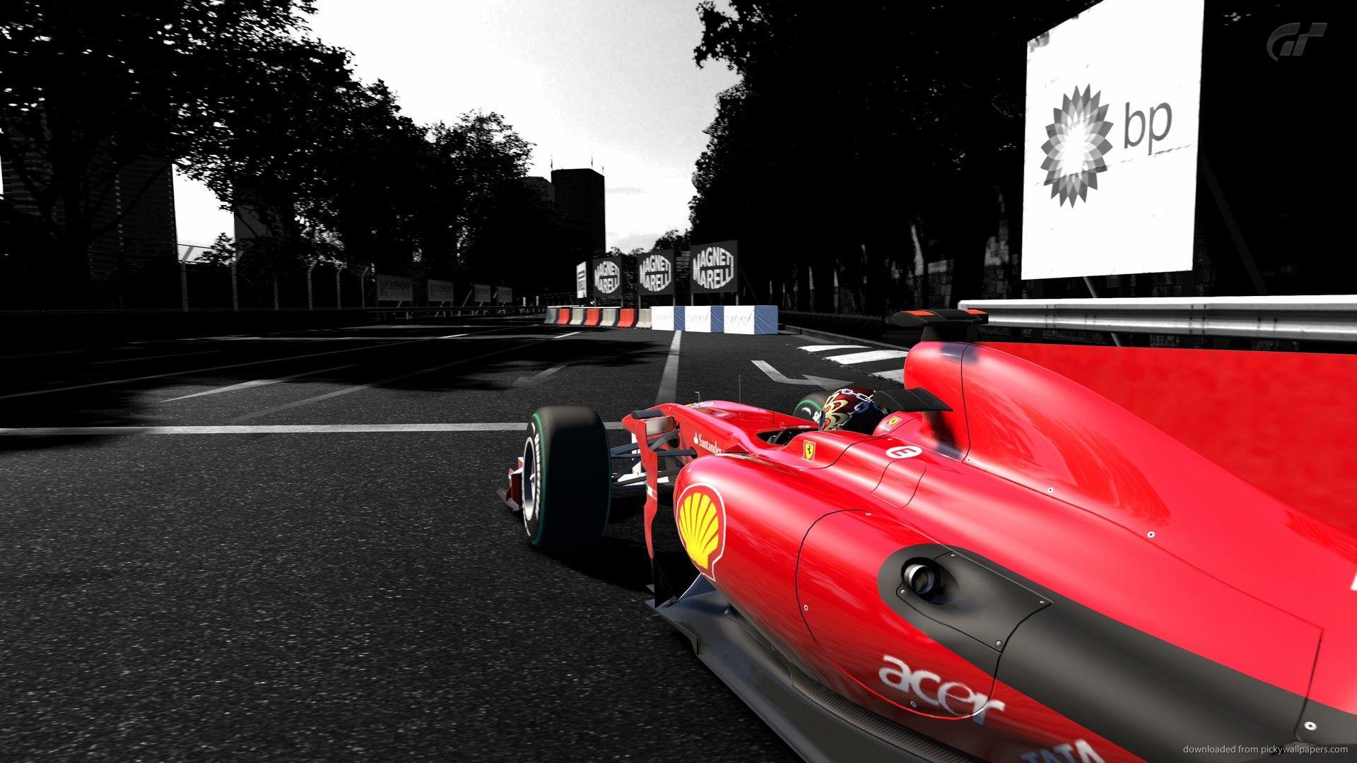 Ferrari Formula 1 Car On The Track Wallpaper For iPhone 4