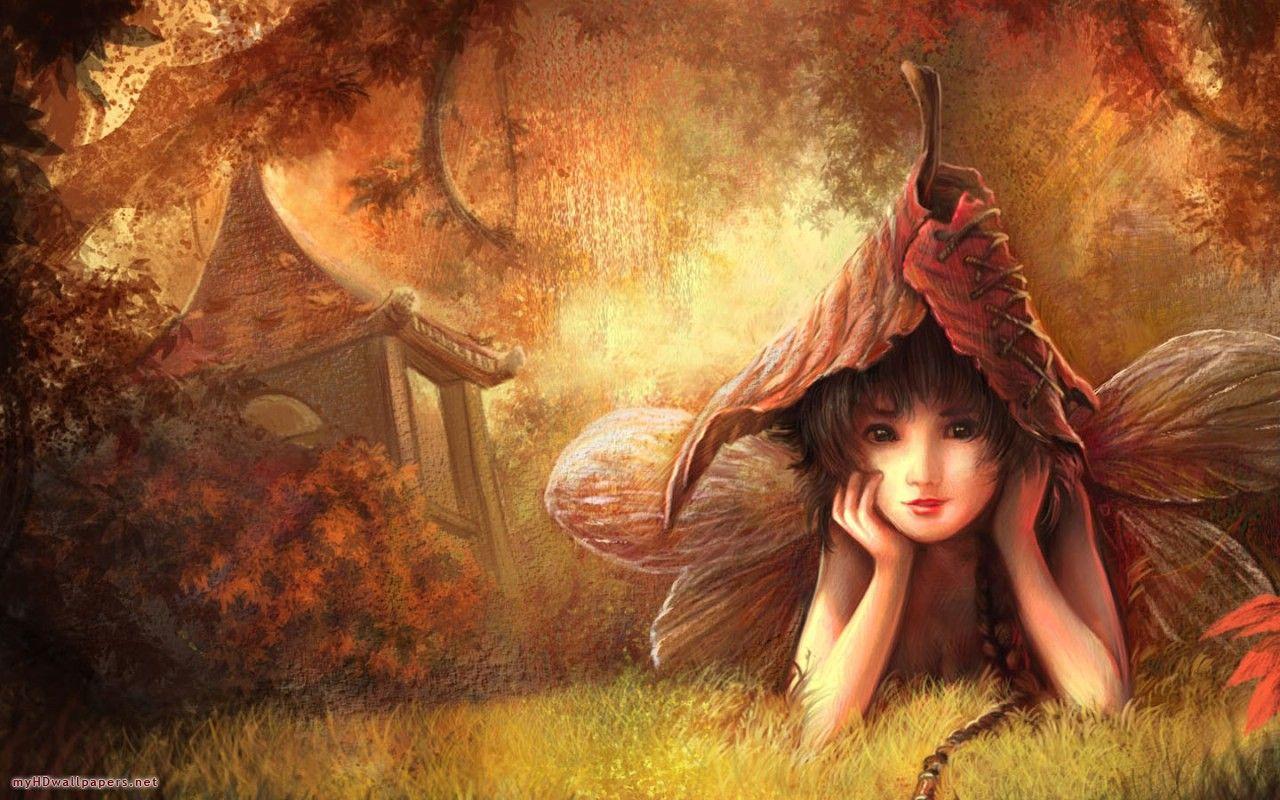 Fall Fairies Desktop Wallpaper