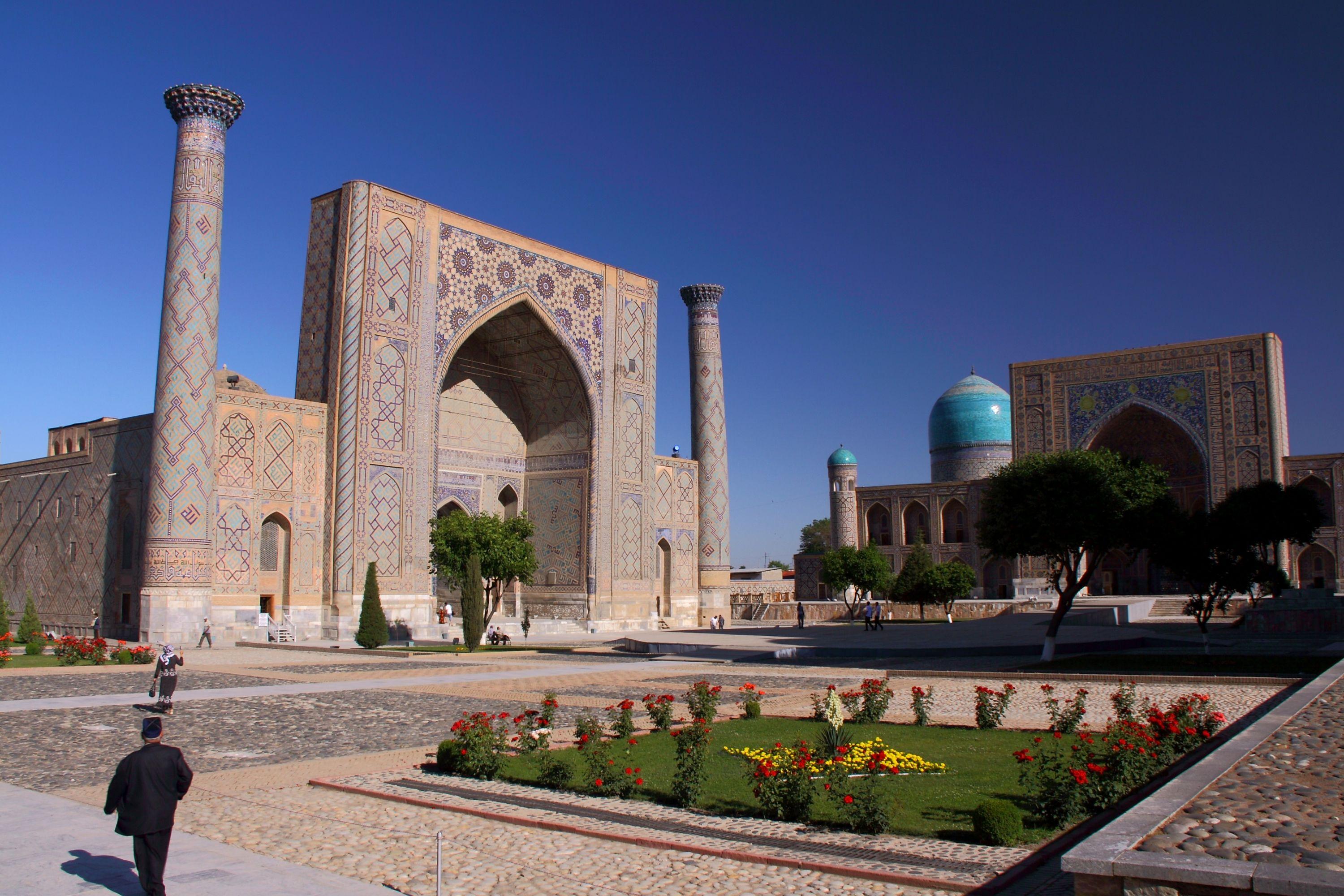 Column Uzbekistan Samarkand Temples Cities 3000x2000