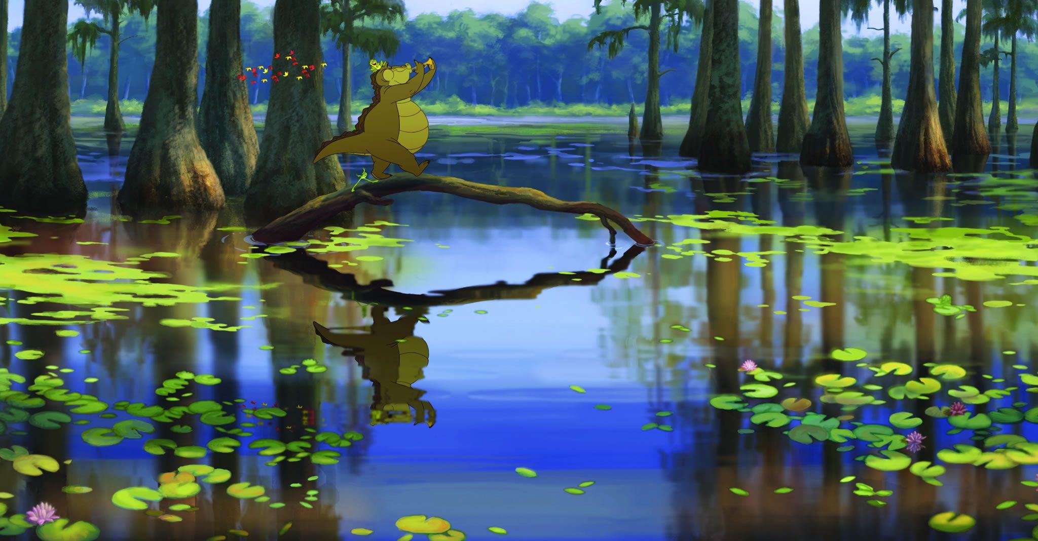 Louis the Gator in the Bayou from Princess and the Frog Desktop