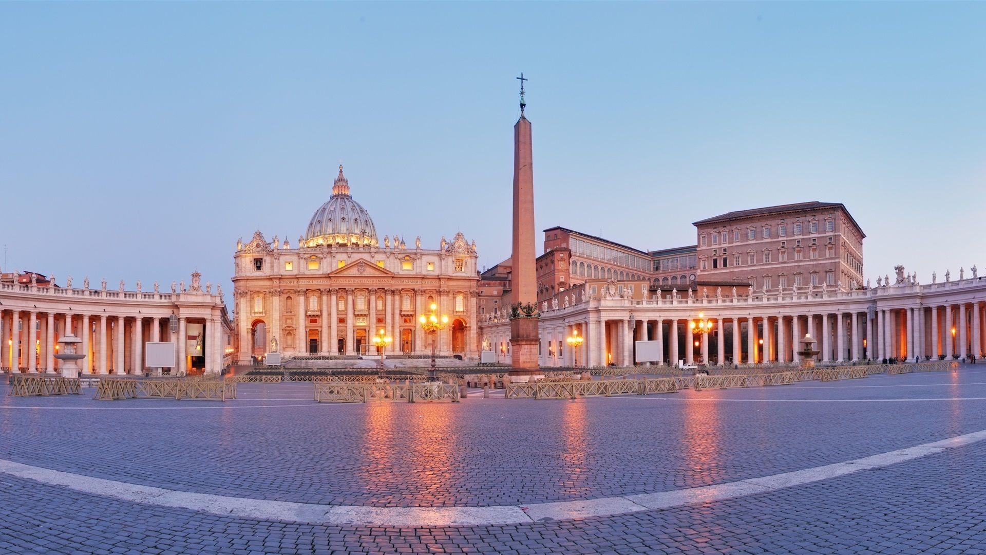 Vatican City, Rome, Italy, St Peter's Square, cathedral, obelisk