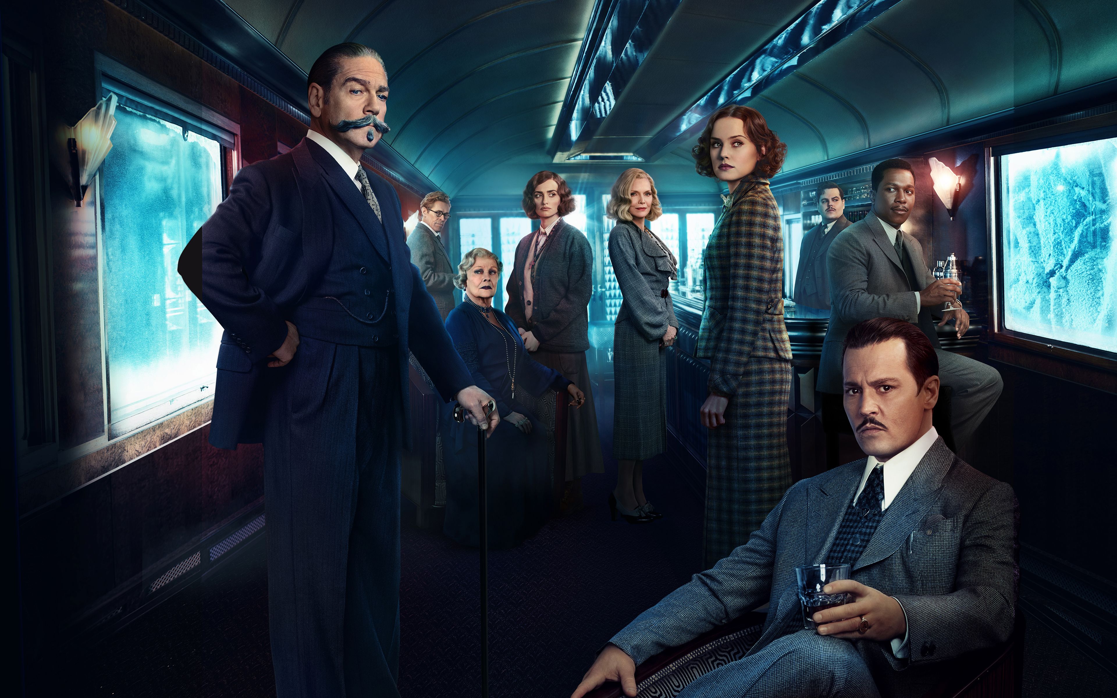 Murder on the Orient Express Cast 2017 4K Wallpaper