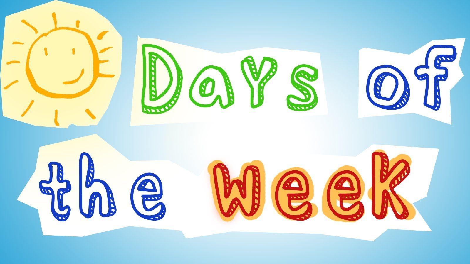 Days of the week kindergarten lesson for kids