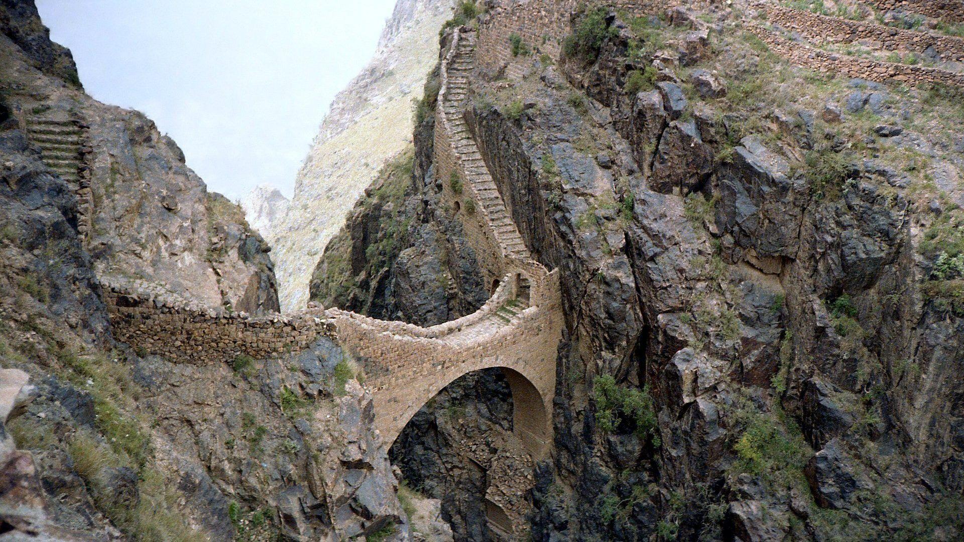 Bridges: Mountain Bridge Yemen Stones Picture For Desktop for HD