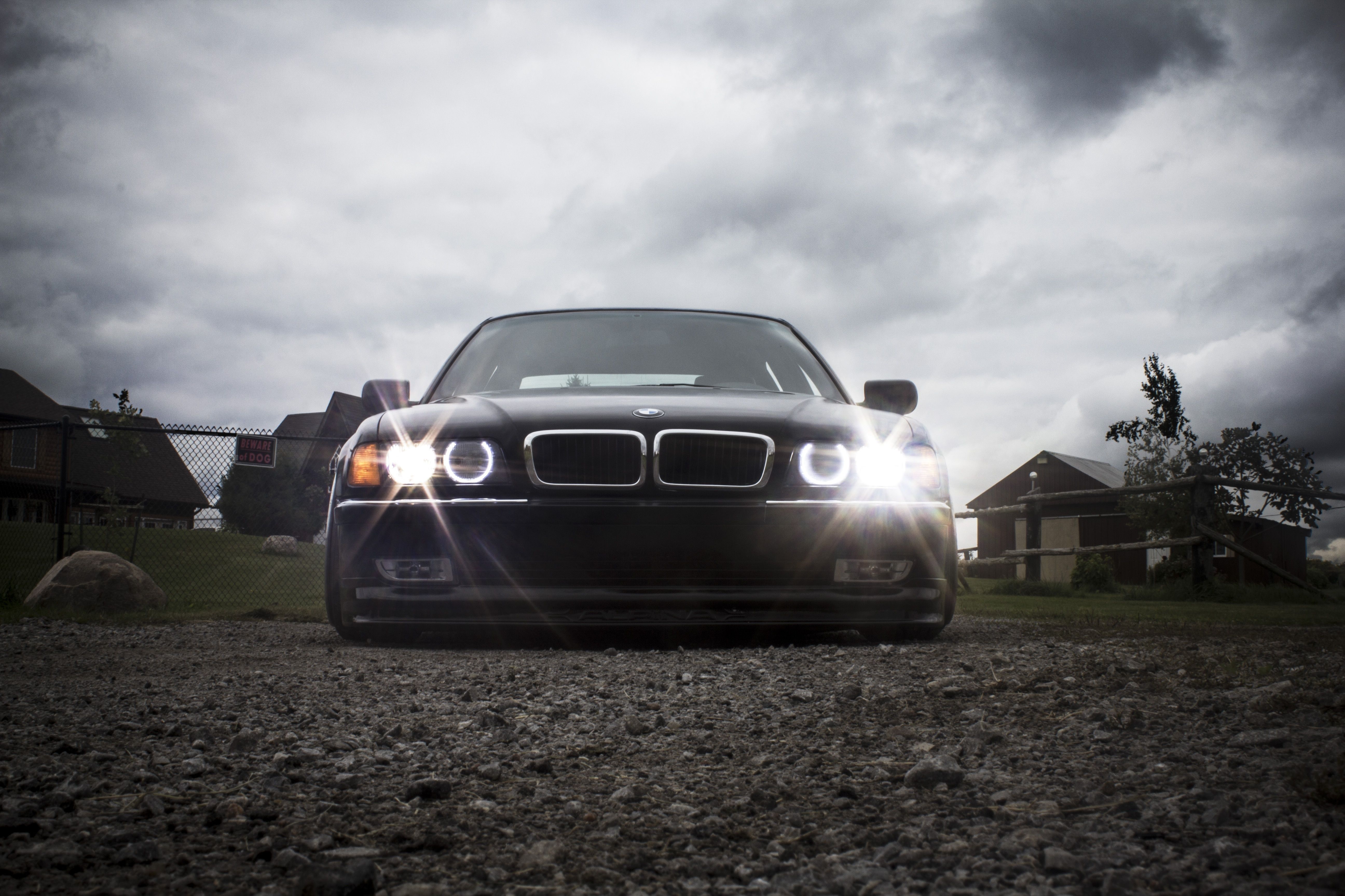 Image BMW E38 stance Black Sky auto Front Headlights 5184x3456