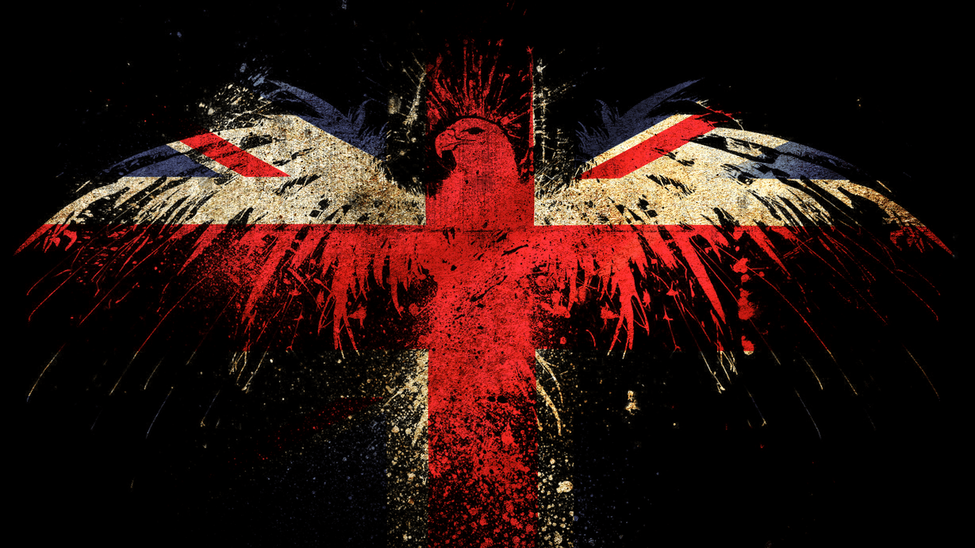 Hawk on the English Flag Facebook Cover. Unsocial Networking