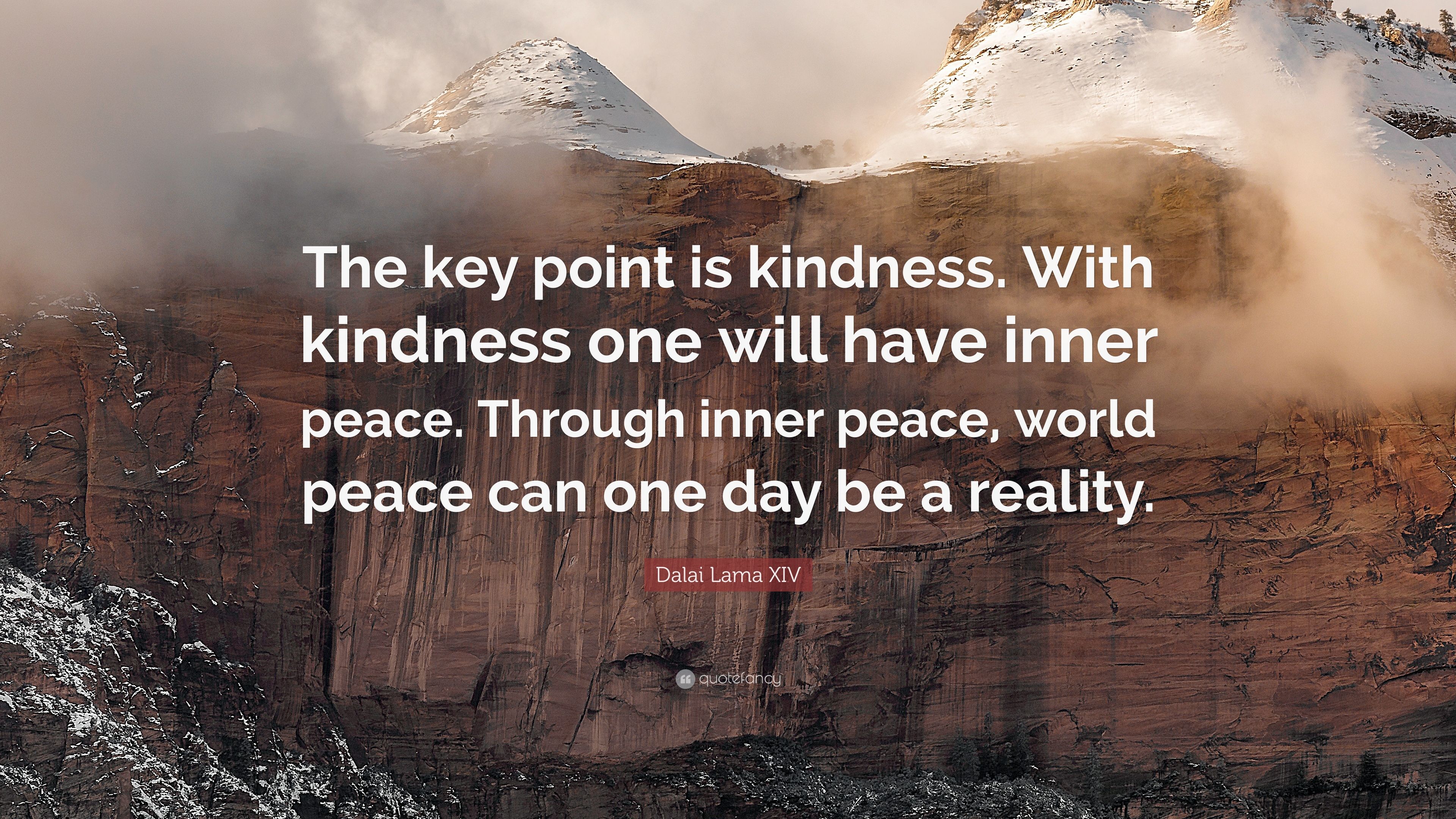 Dalai Lama XIV Quote: “The key point is kindness. With kindness