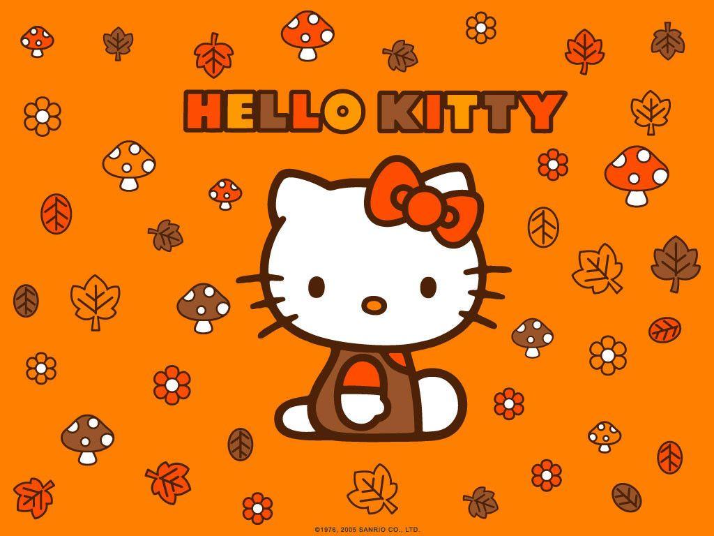 Hello Kitty Autumn Leaves Wallpaper