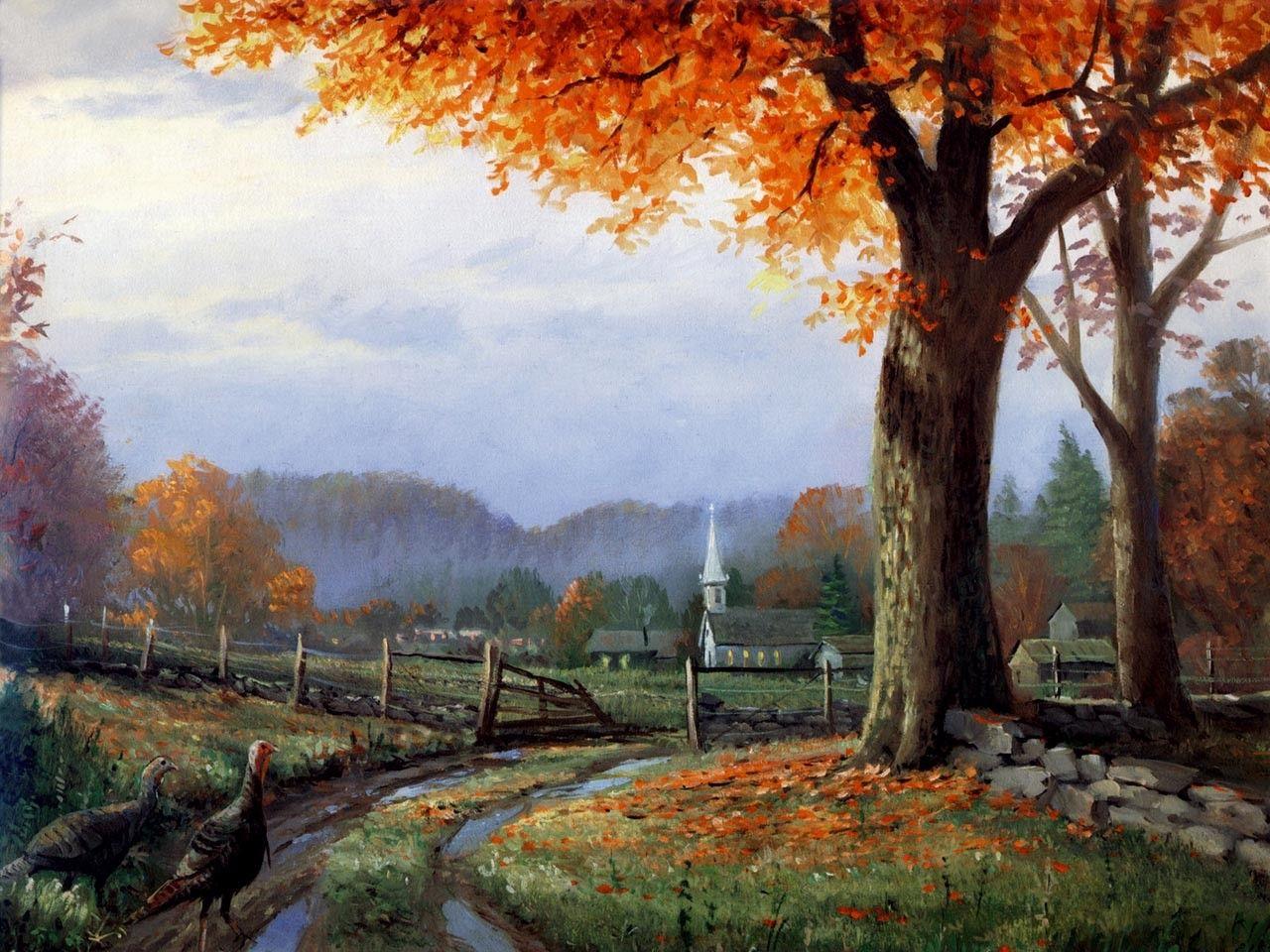 Thanksgiving Tag wallpaper: Trees Leaves Thanksgiving Church