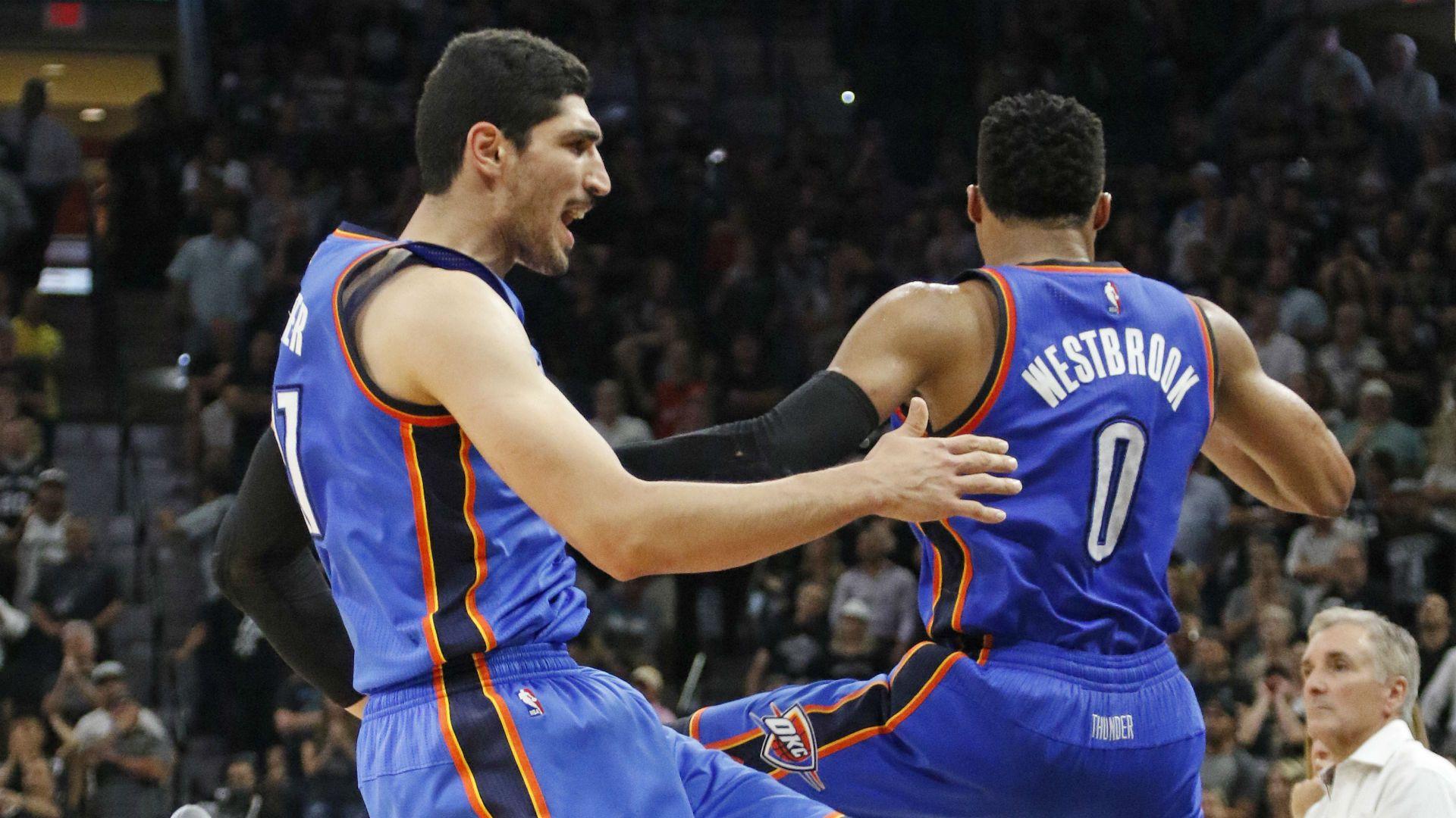 Enes Kanter uses Russell Westbrook's extension to burn Kevin