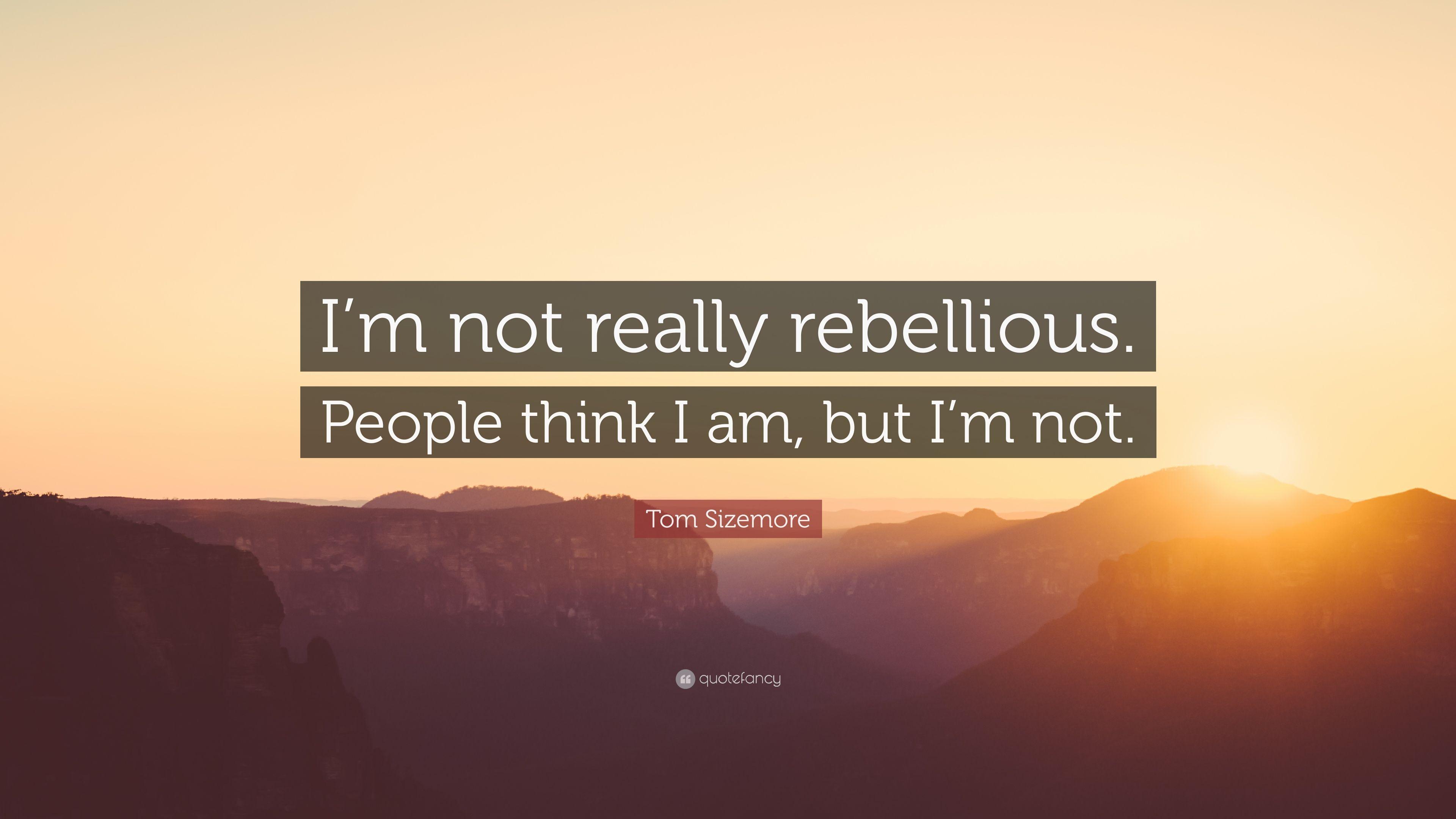 Tom Sizemore Quote: “I'm not really rebellious. People think I am