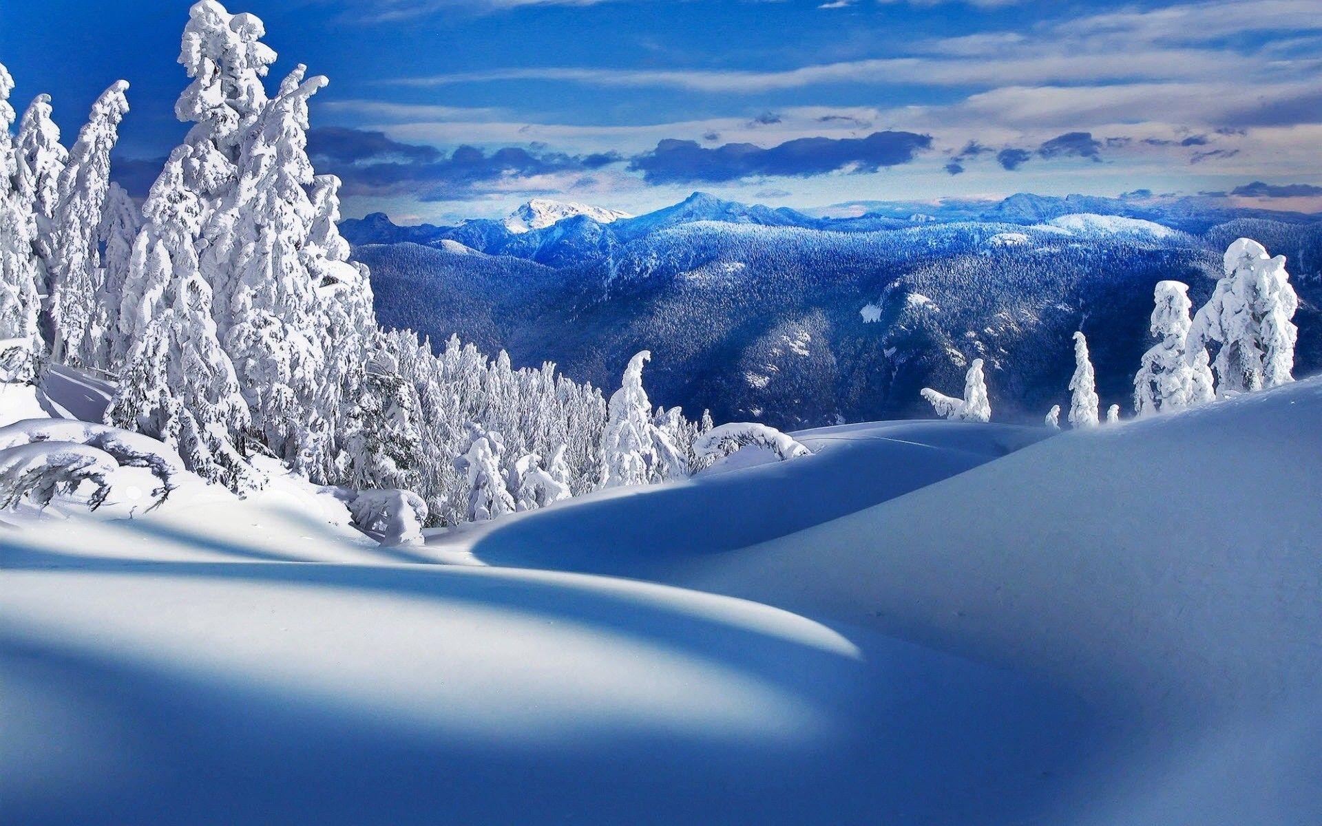 Winter Mountain Scene Desktop Wallpapers Widescreen