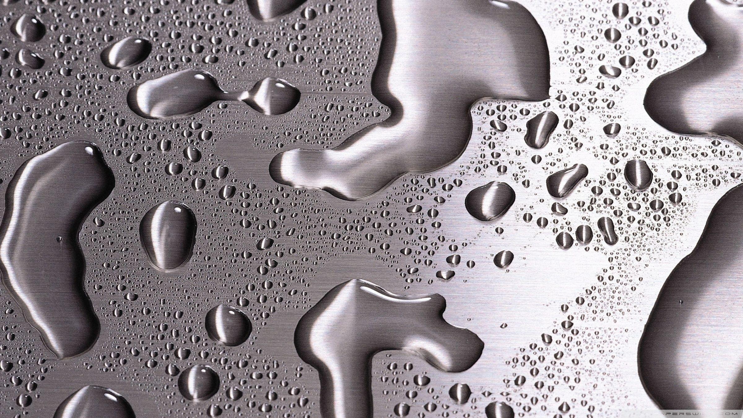 Water Drops On Silver Surface ❤ 4K HD Desktop Wallpaper for 4K