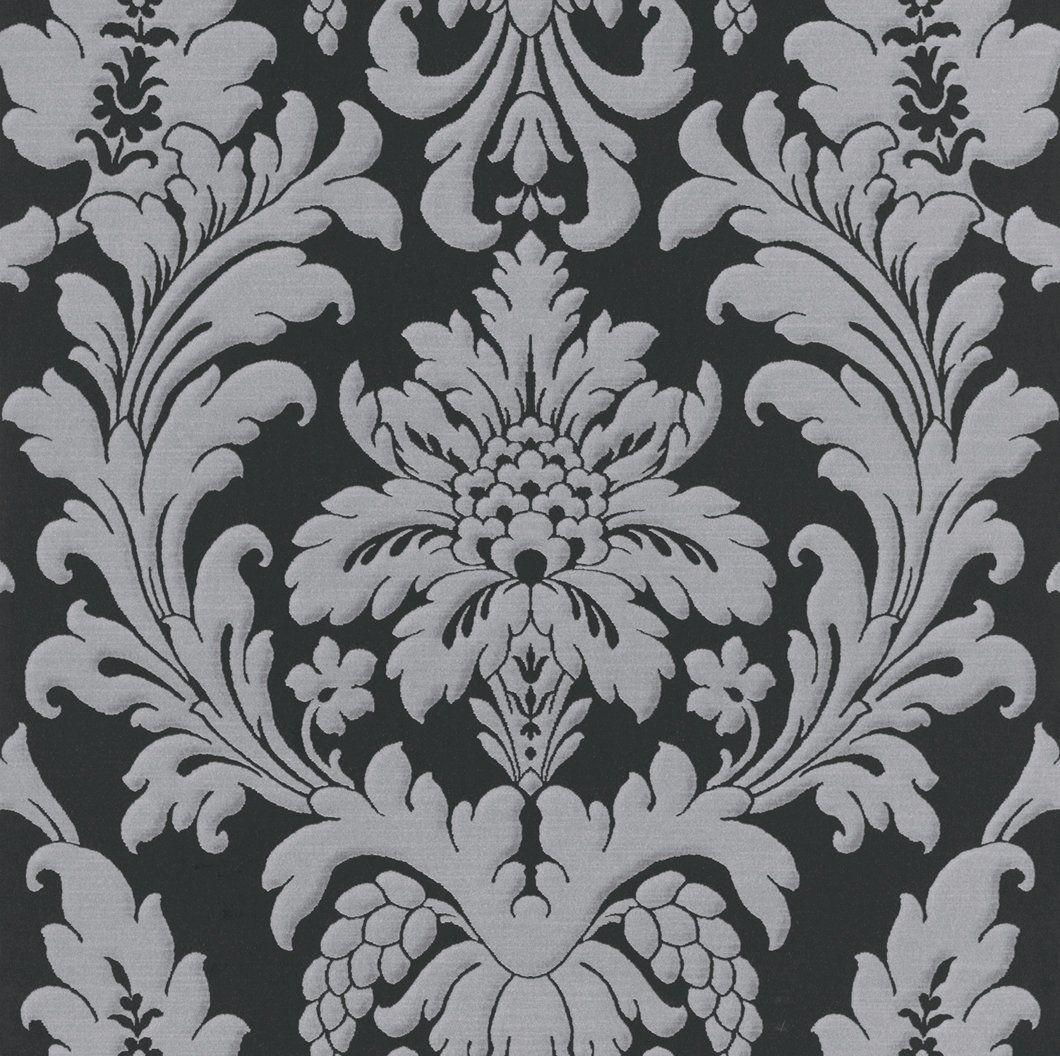 Black and Silver Ornament Wallpaper Design
