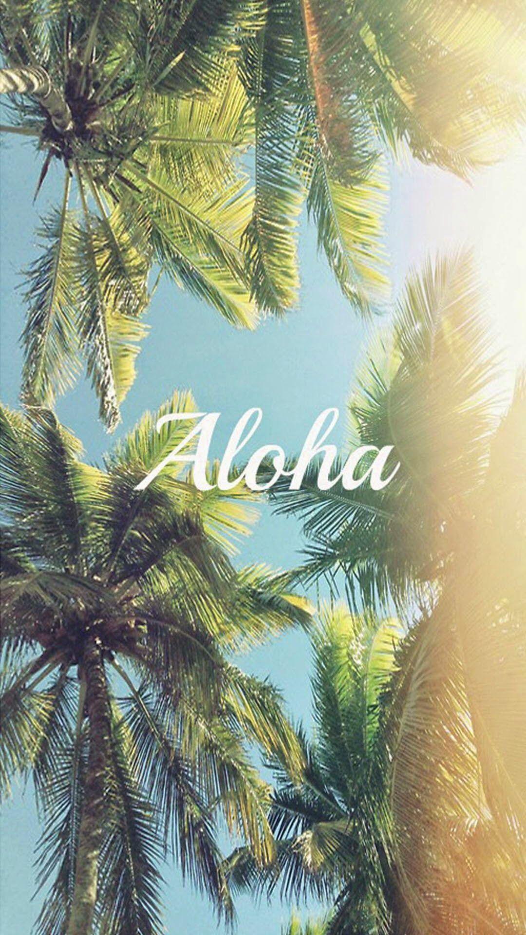 Aloha Palm Trees iPhone 8 Wallpaper Download. iPhone Wallpaper